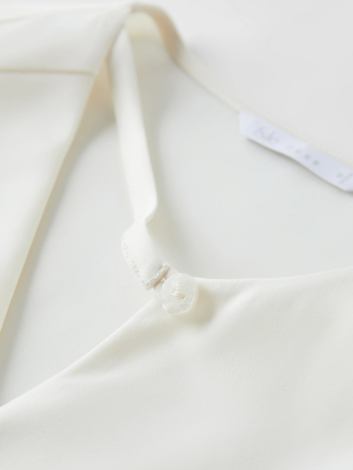 Ivory Wrap Front Satin Blouse