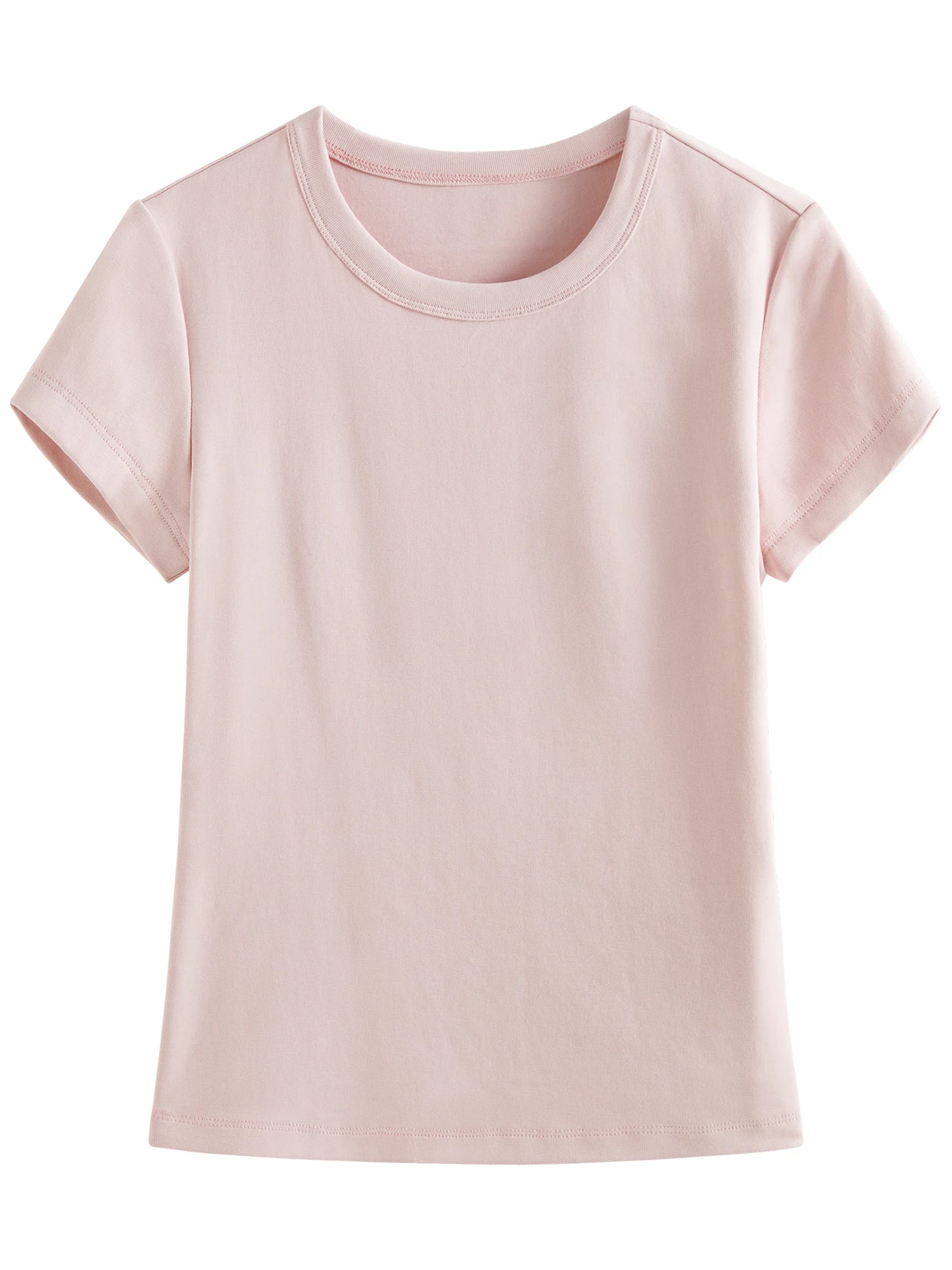White Straight Shoulder Fitted Tee