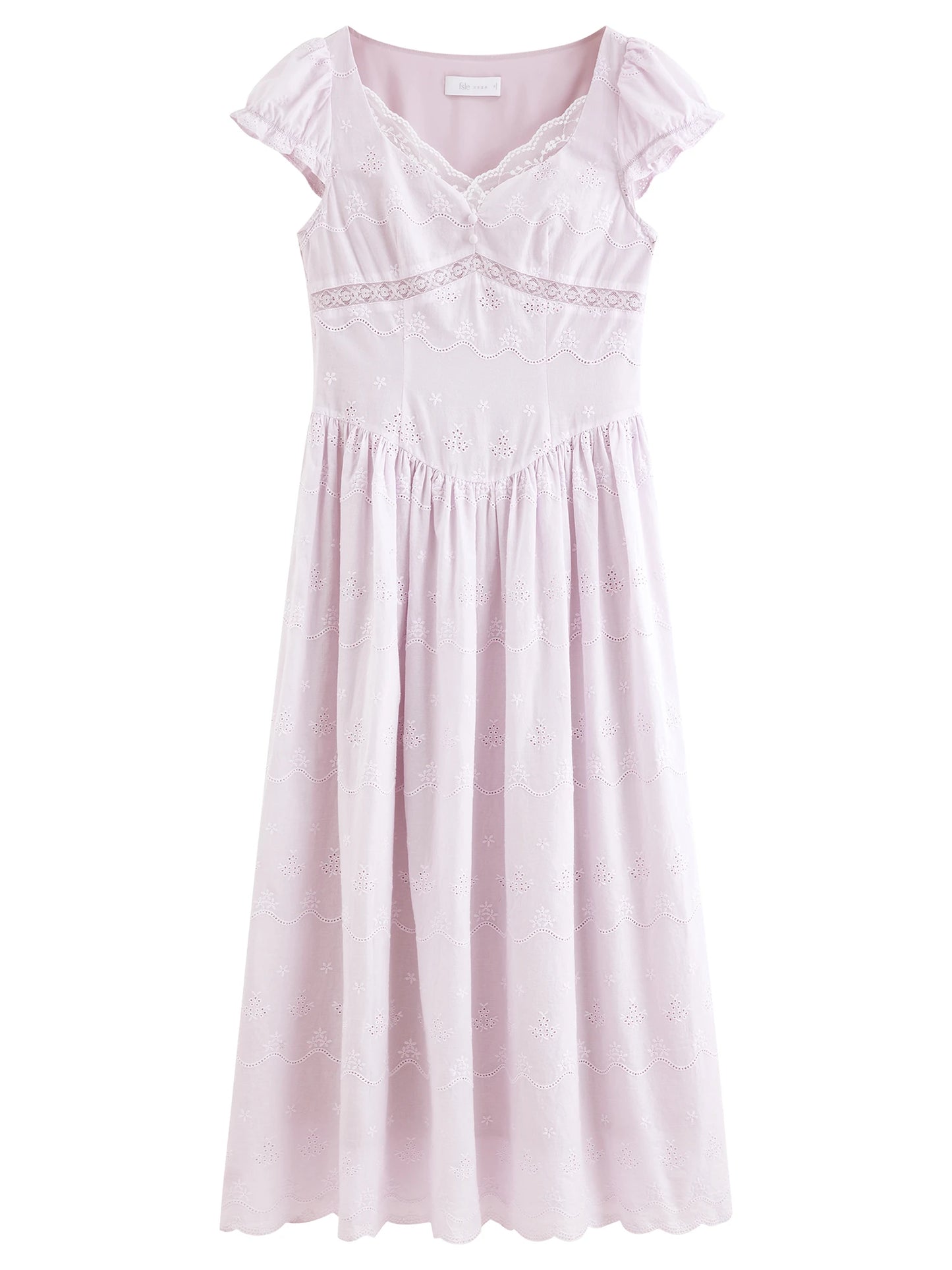 Lilac Lace Panel Slip Maxi Dress