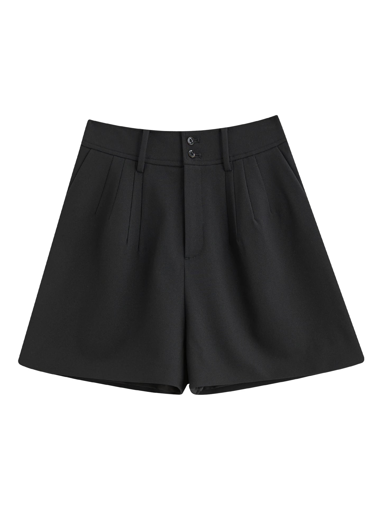 Ivory Pleated A Line Shorts