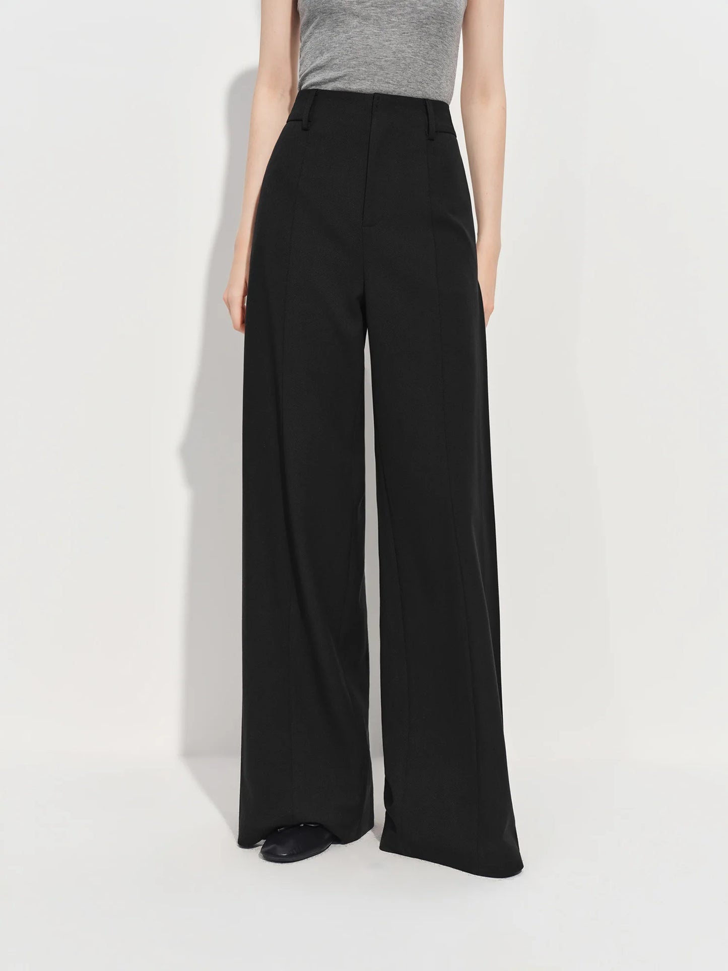 Black Fluid Wide Leg Trousers