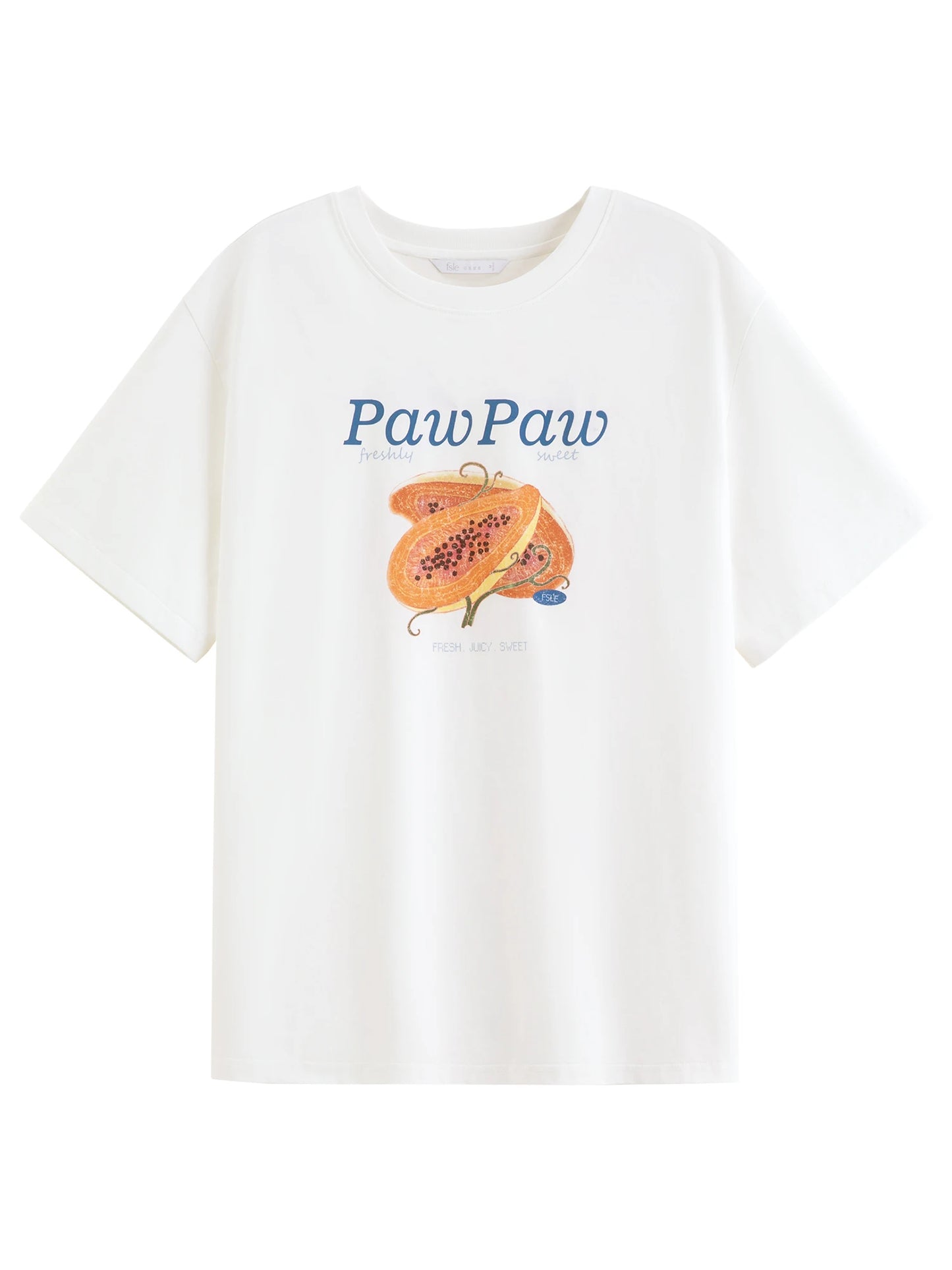 White Fruit Graphic Oversized Tee