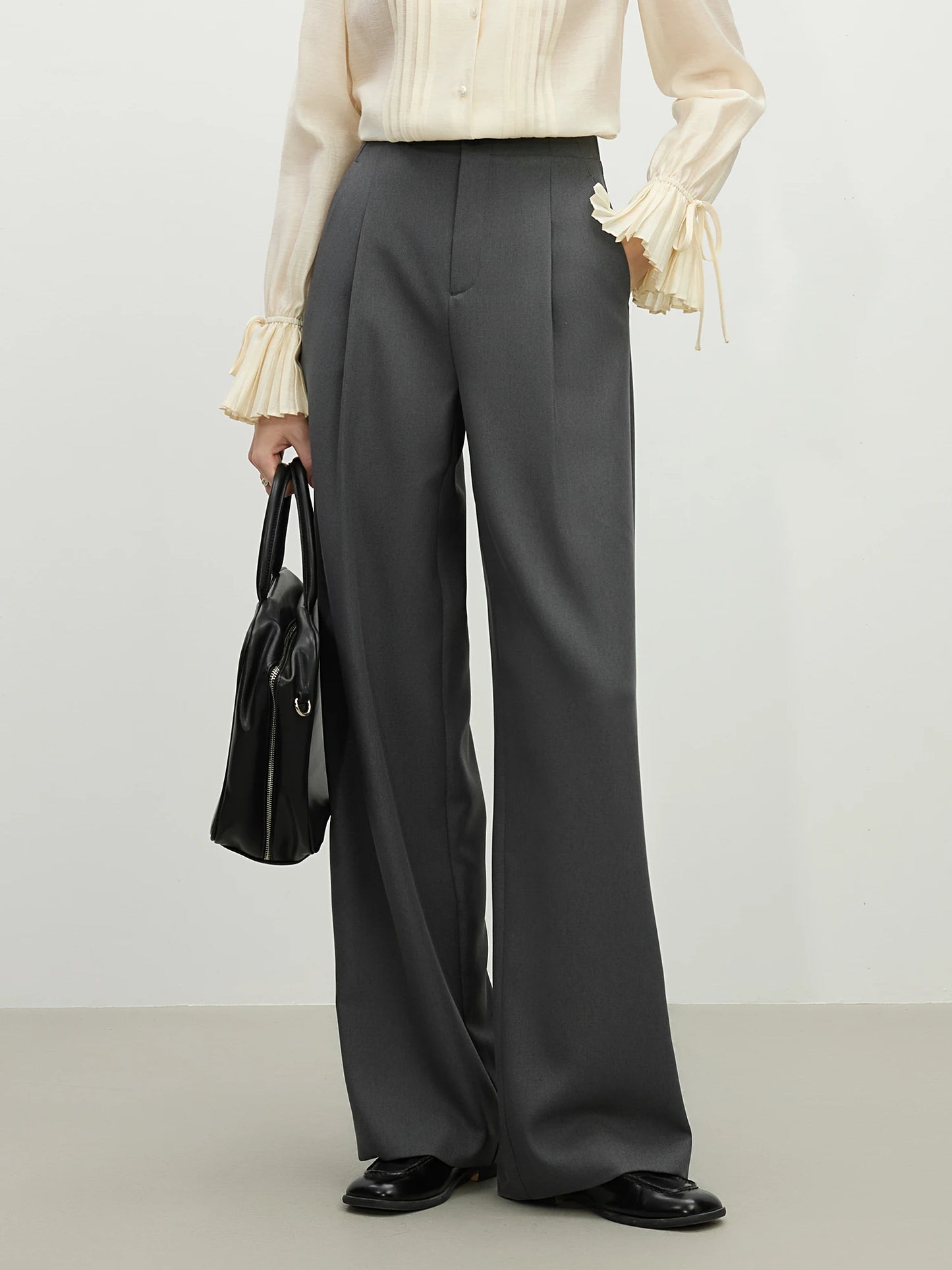 Charcoal Cropped Blazer Trouser Set