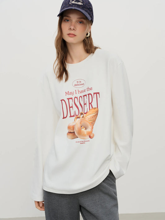 Ivory Dessert Graphic Long Sleeve Tee