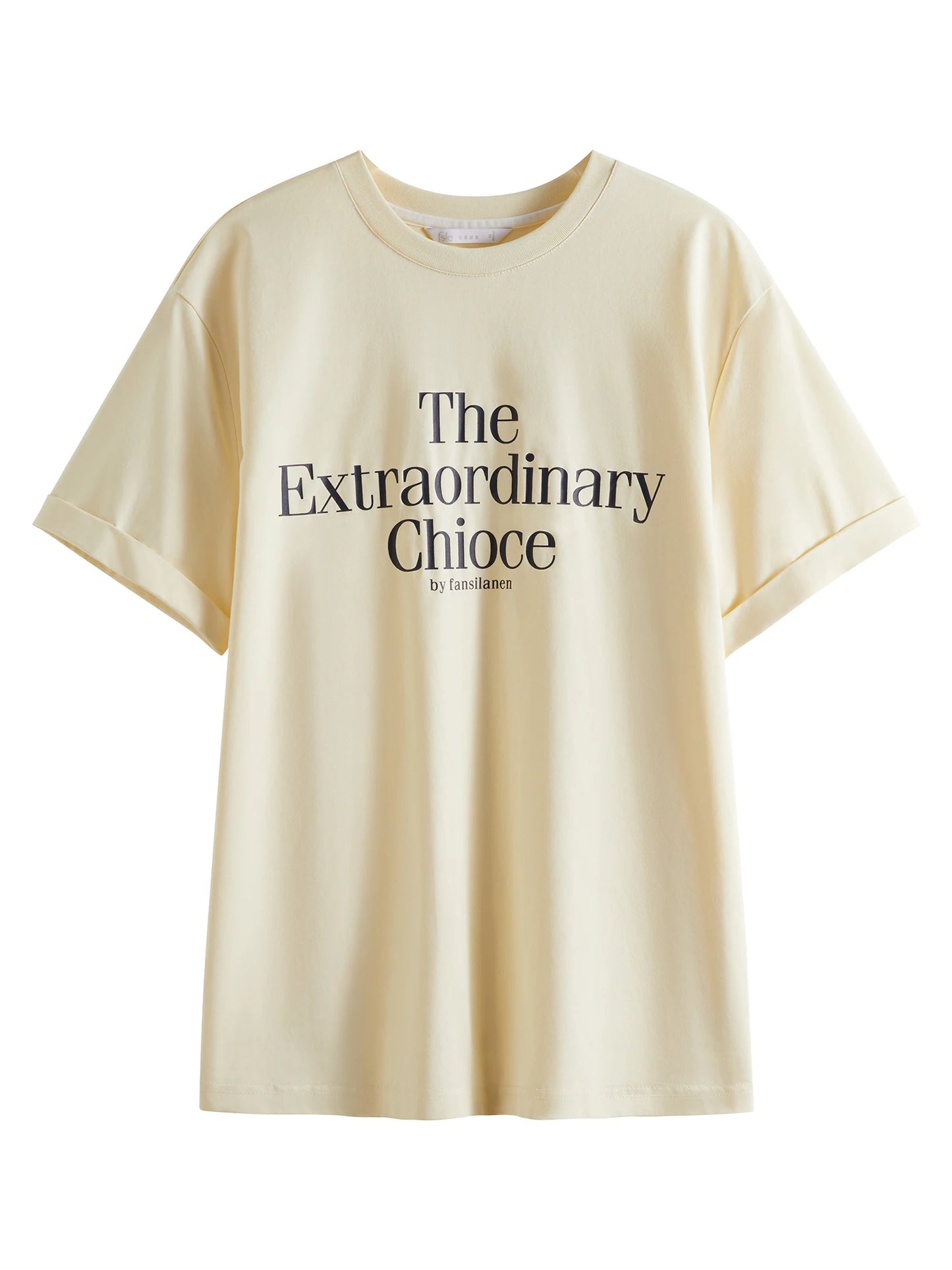 Butter Yellow Letter Print Tee