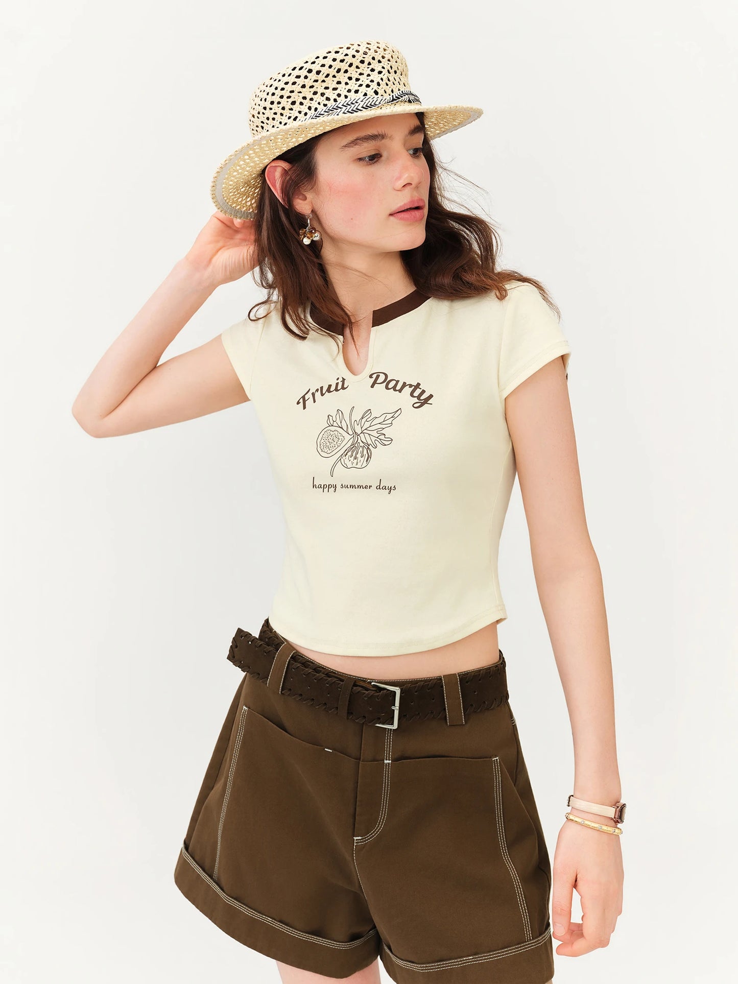 Butter Yellow Fitted Graphic Tee