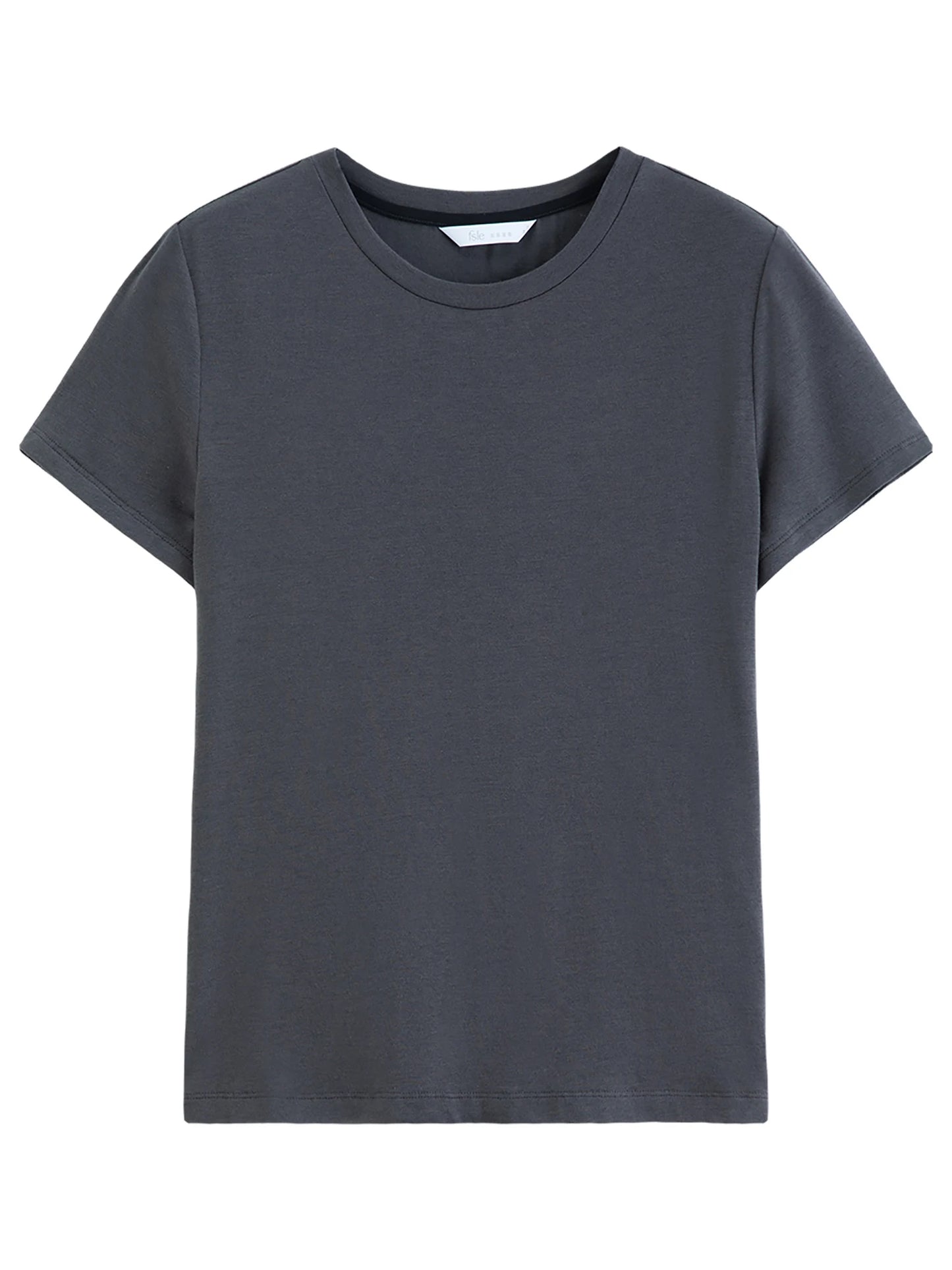 Charcoal Structured Shoulder Cotton Tee