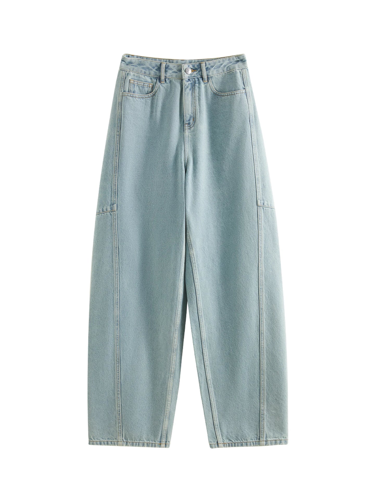 White Front Slit Wide Leg Jeans