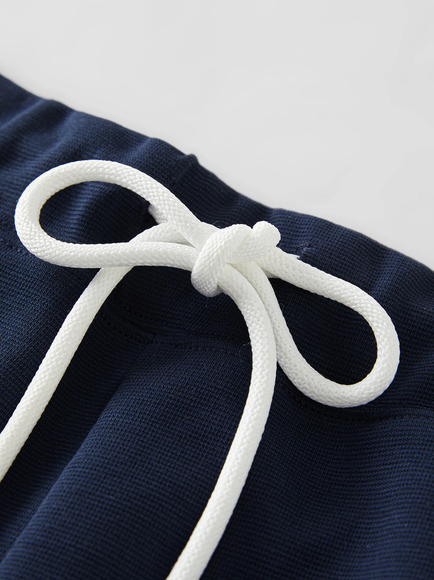 Navy Drawstring Knit Shorts