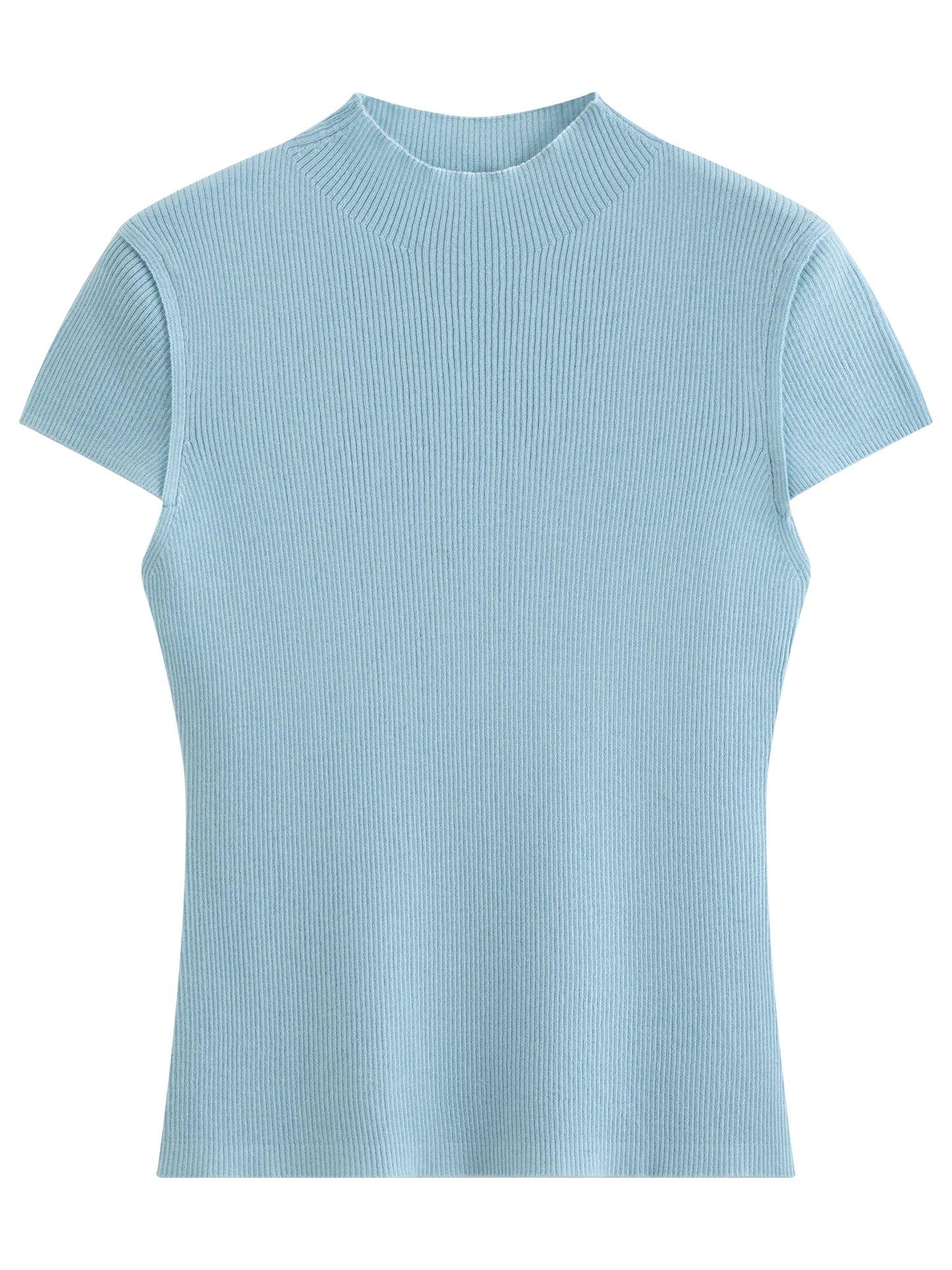 Ivory Mock Neck Knit Tee