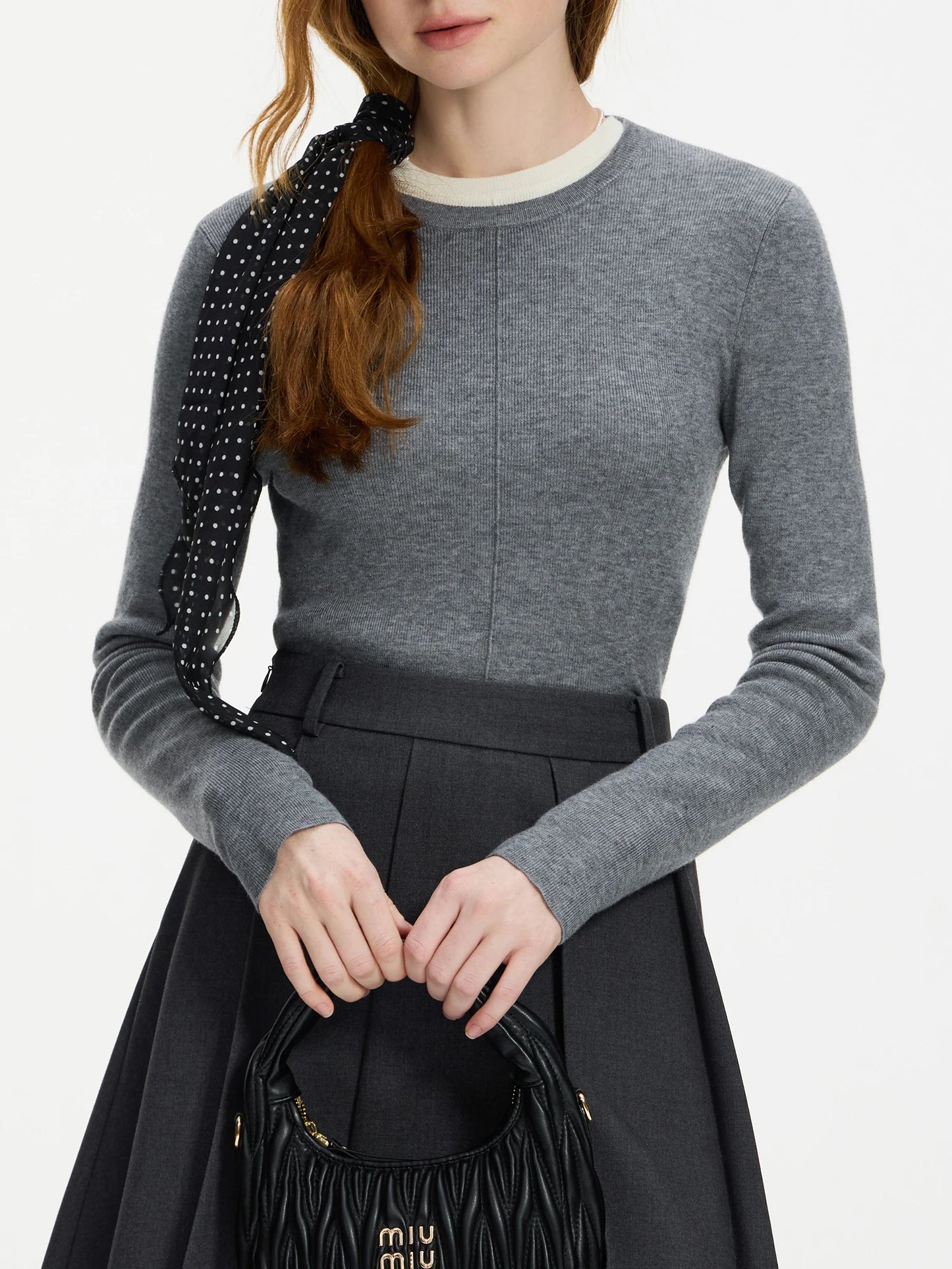 Blush Slim Crew Neck Knit Top