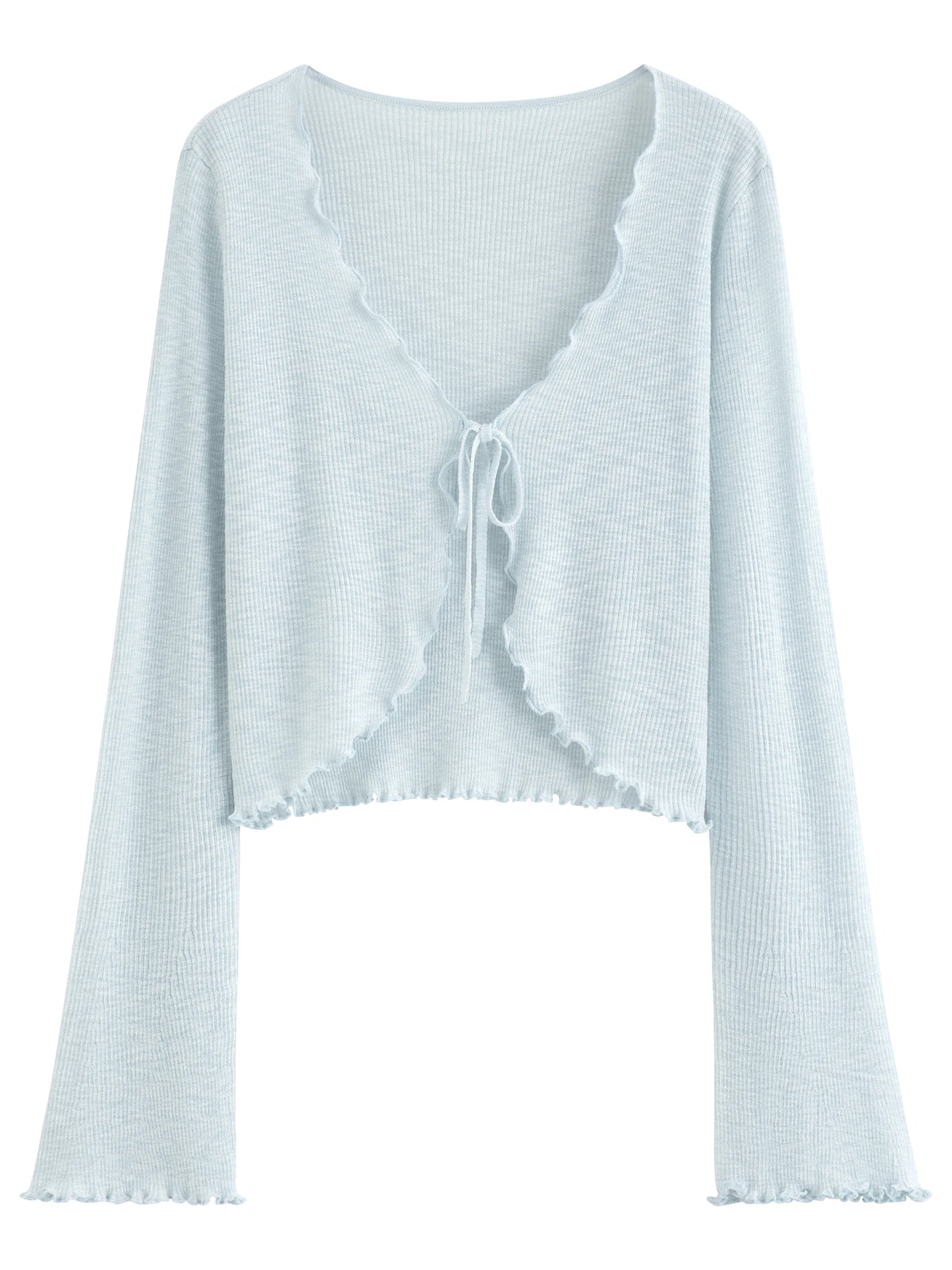 Red Tie Front Cropped Cardigan