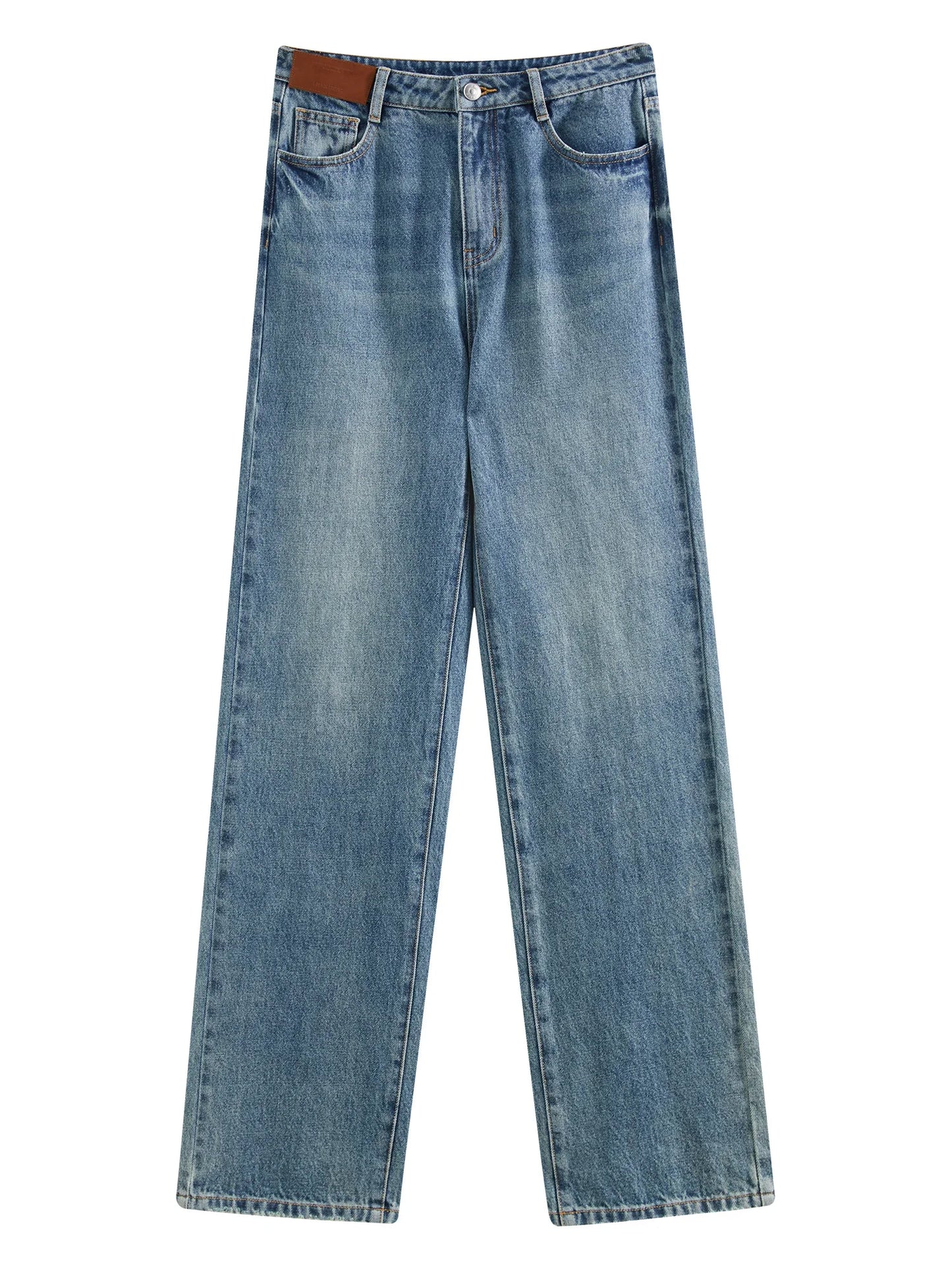 Medium Wash Straight Ankle Jeans