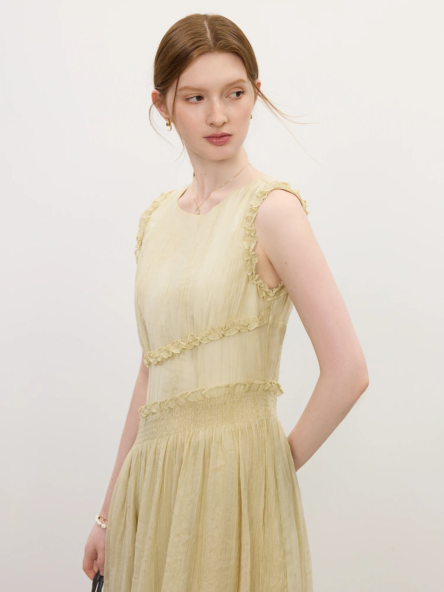 Grey Tiered Tulle Midi Dress
