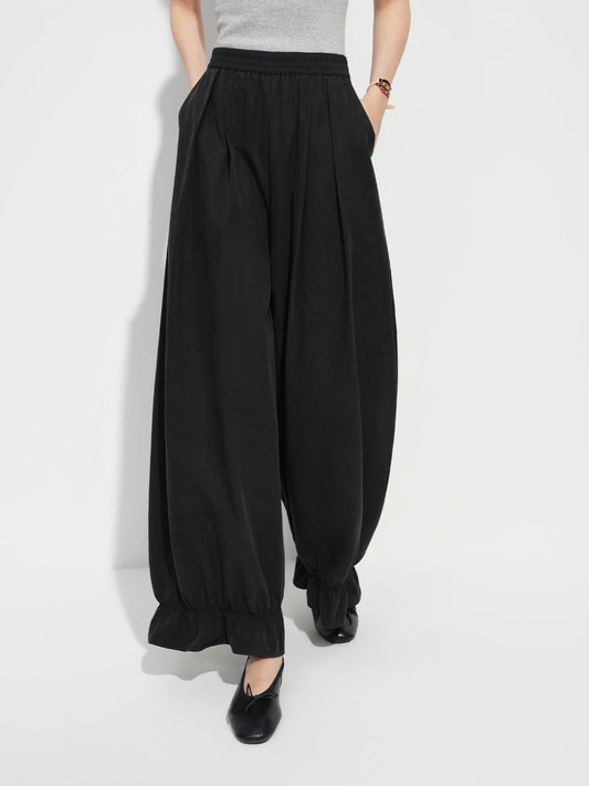 Black Pleated Balloon Pants