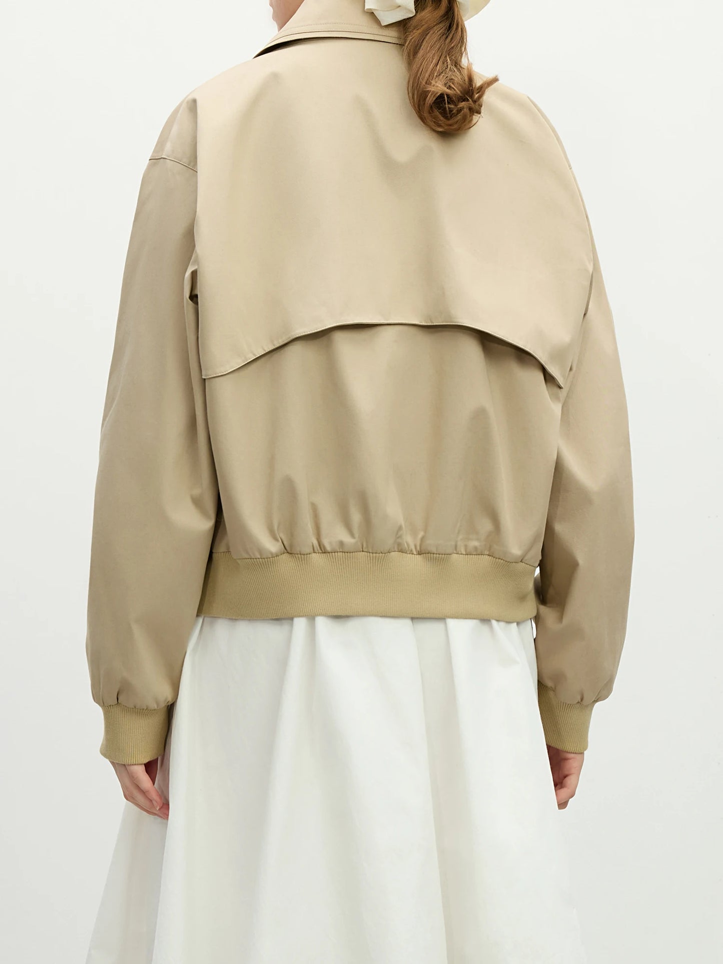Khaki Cropped Bomber Jacket