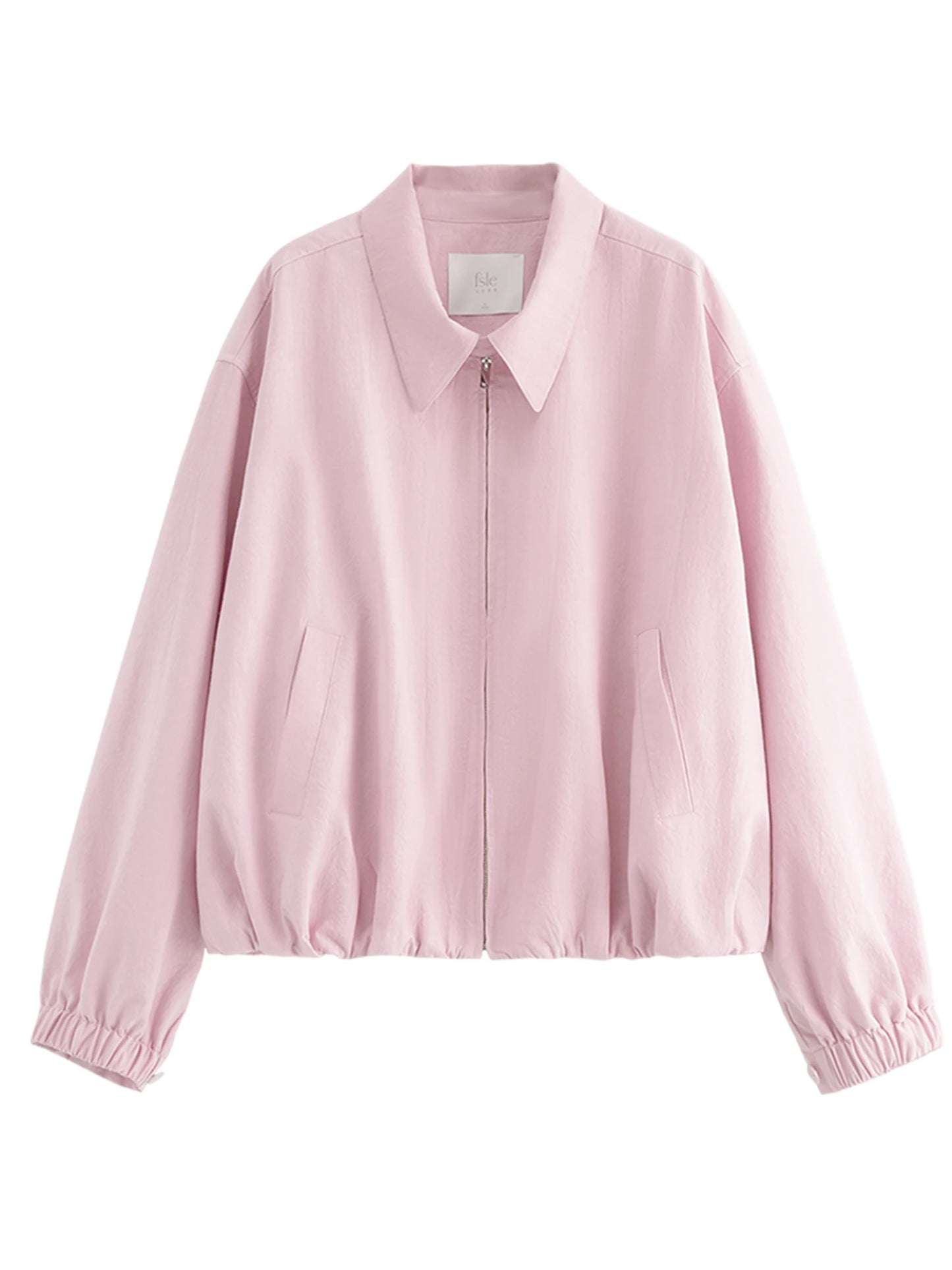 Blush Turn Collar Bomber Jacket