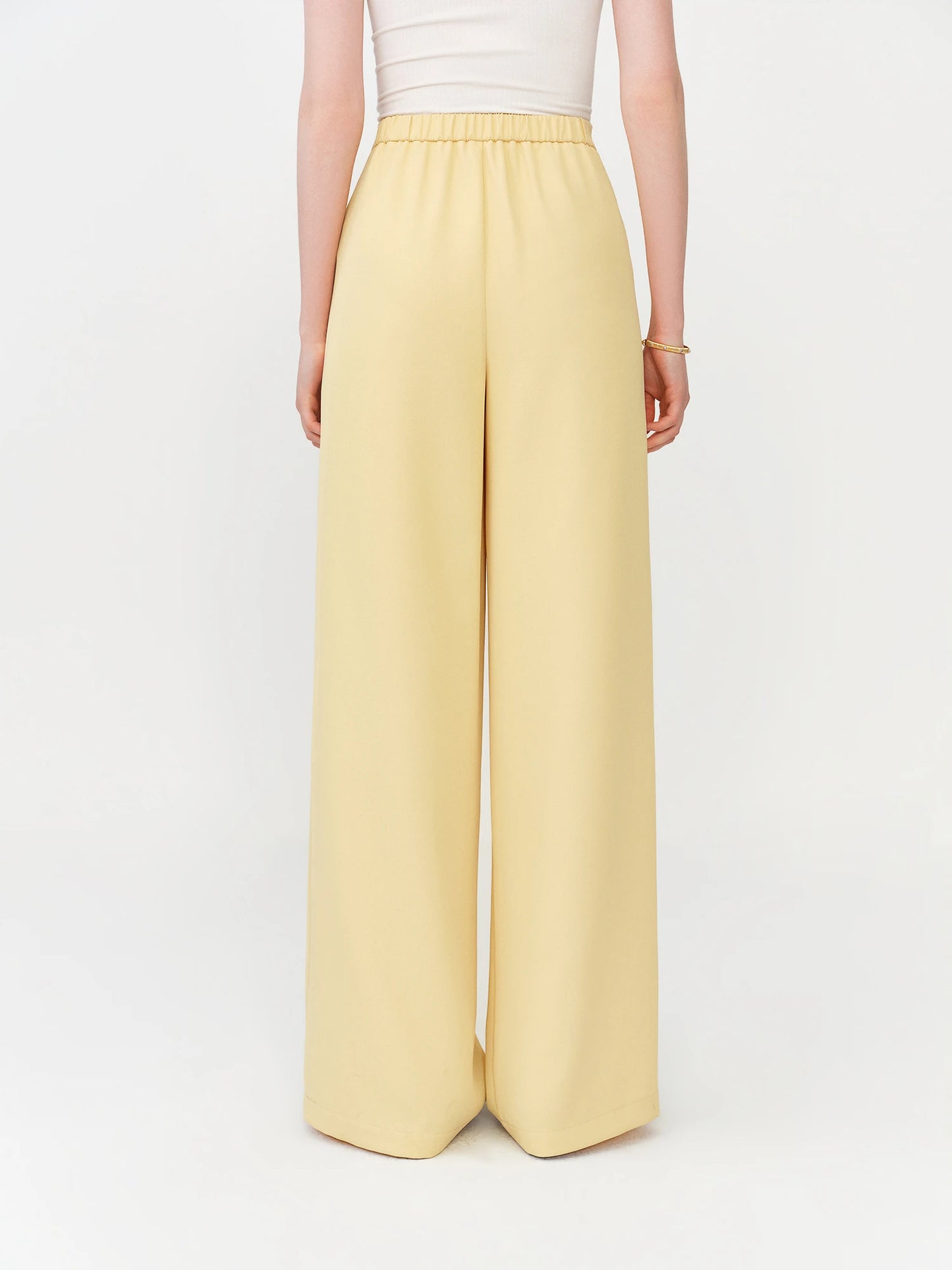 Butter Yellow Relaxed Wide Leg Trousers