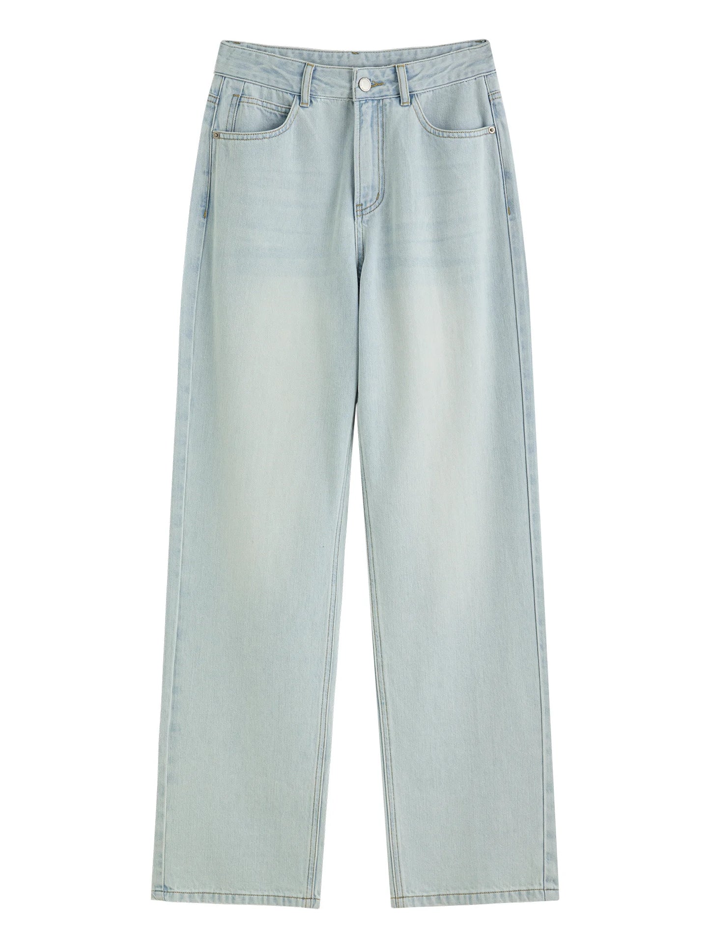 Pale Blue Tailored Wide Leg Jeans