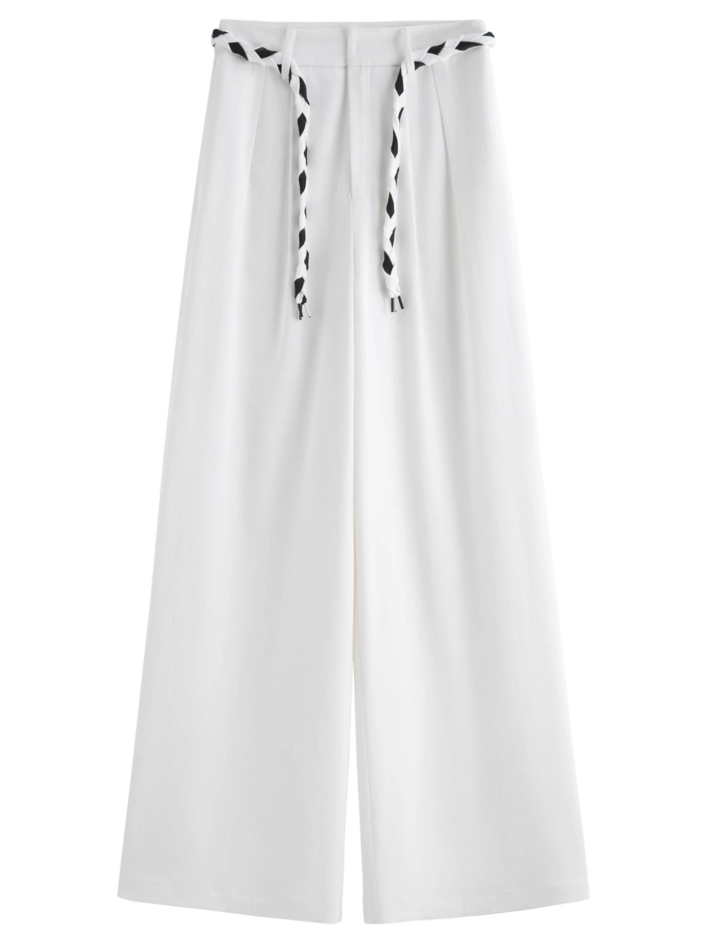 Black Chain Detail Wide Leg Pants