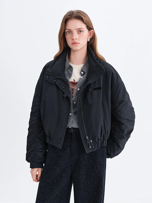 Black Fleece Lined Bomber Jacket