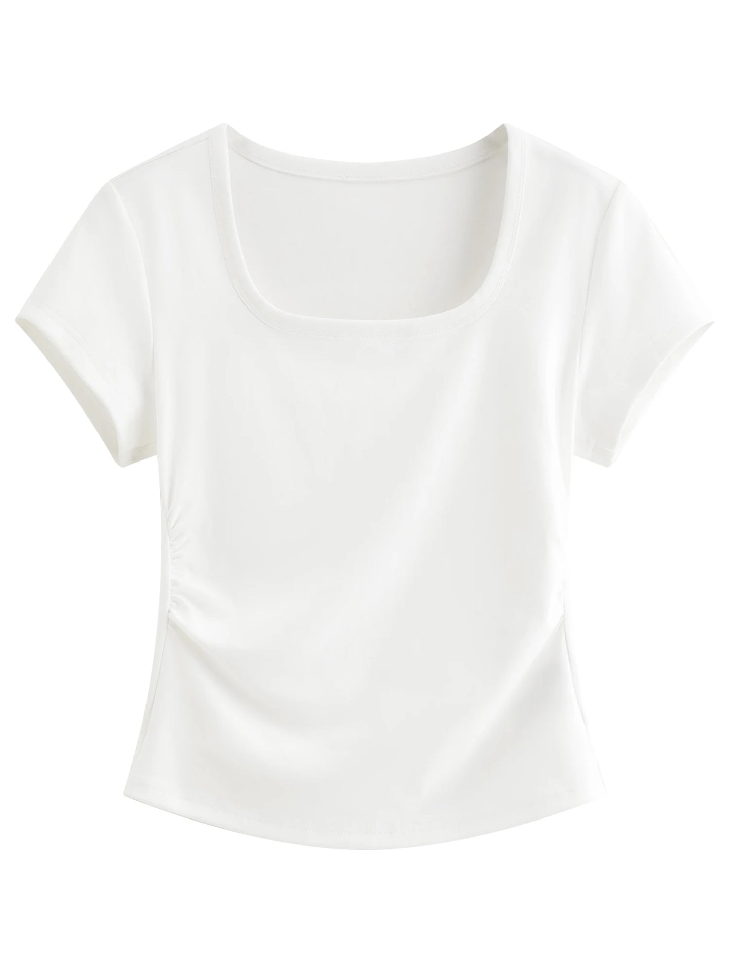 Black Scoop Neck Fitted Tee