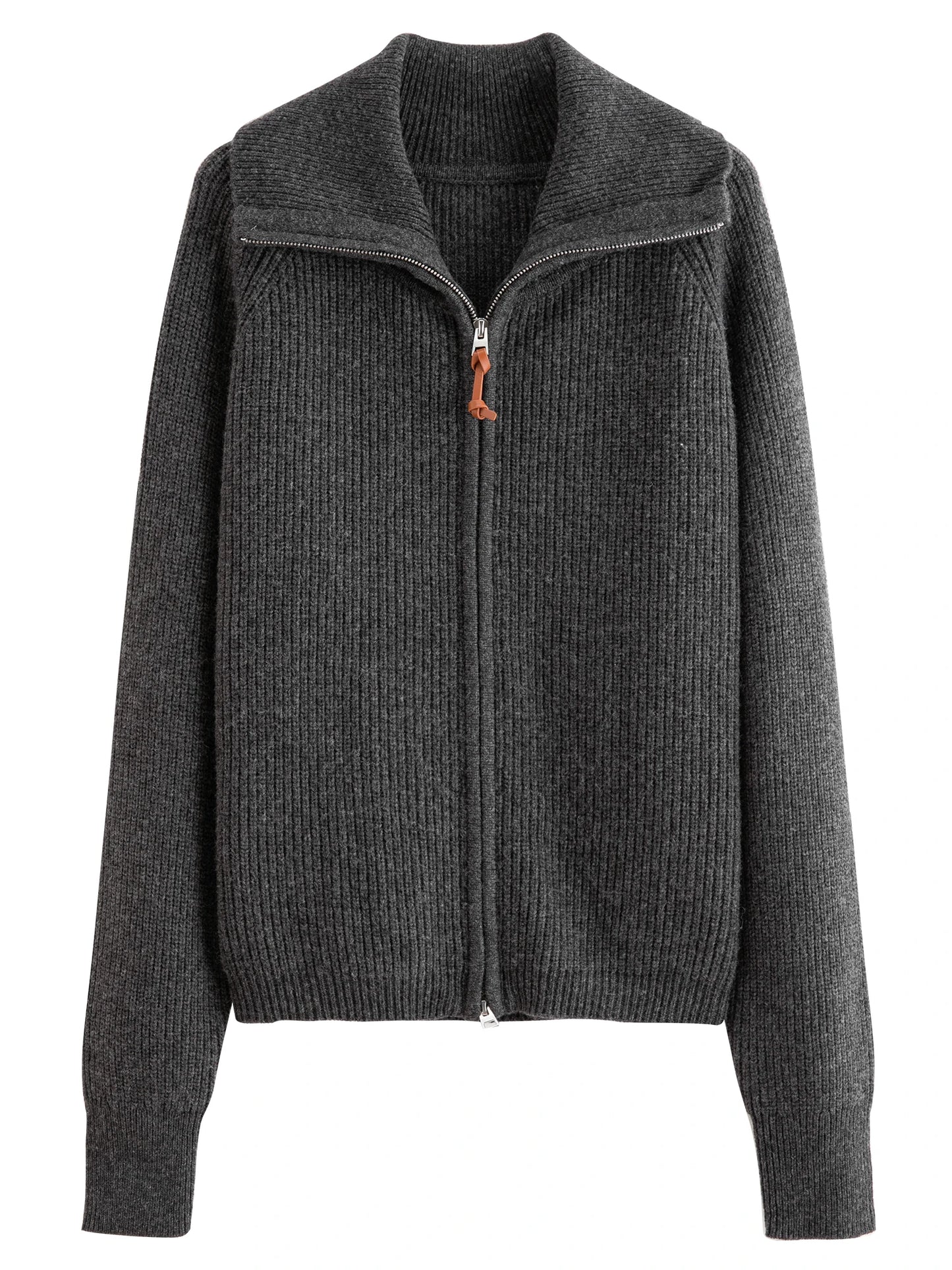Charcoal Half Zip Turtleneck Sweater