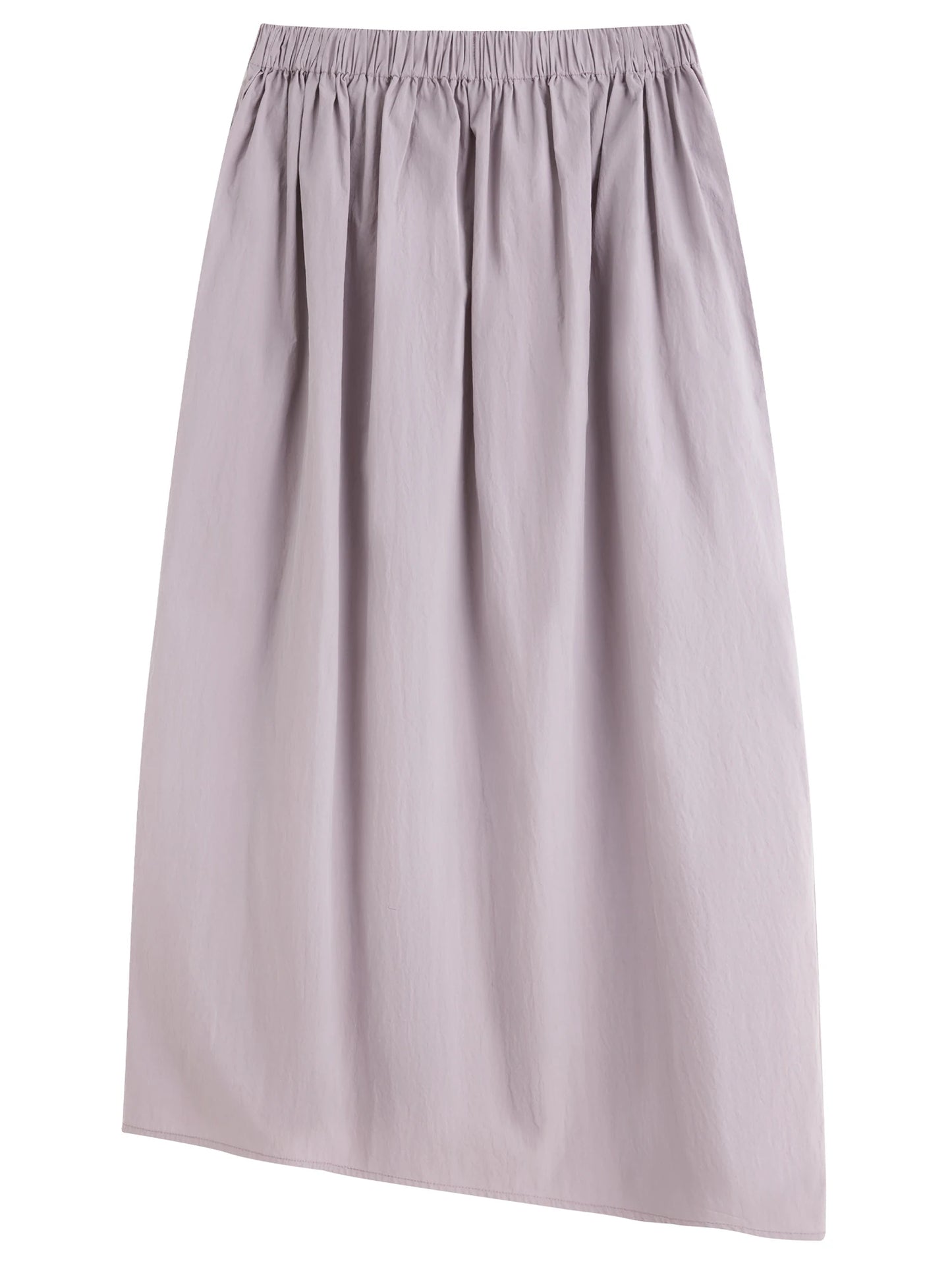 Black Drawstring Asymmetric Maxi Skirt