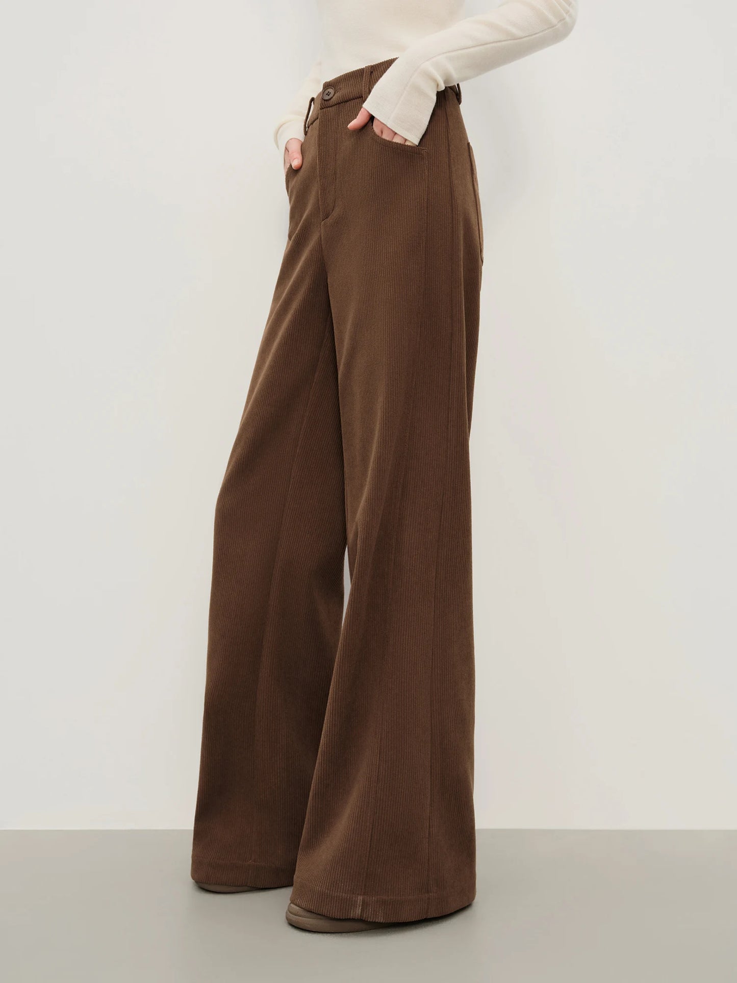 Brown High Waist Wide Leg Trousers
