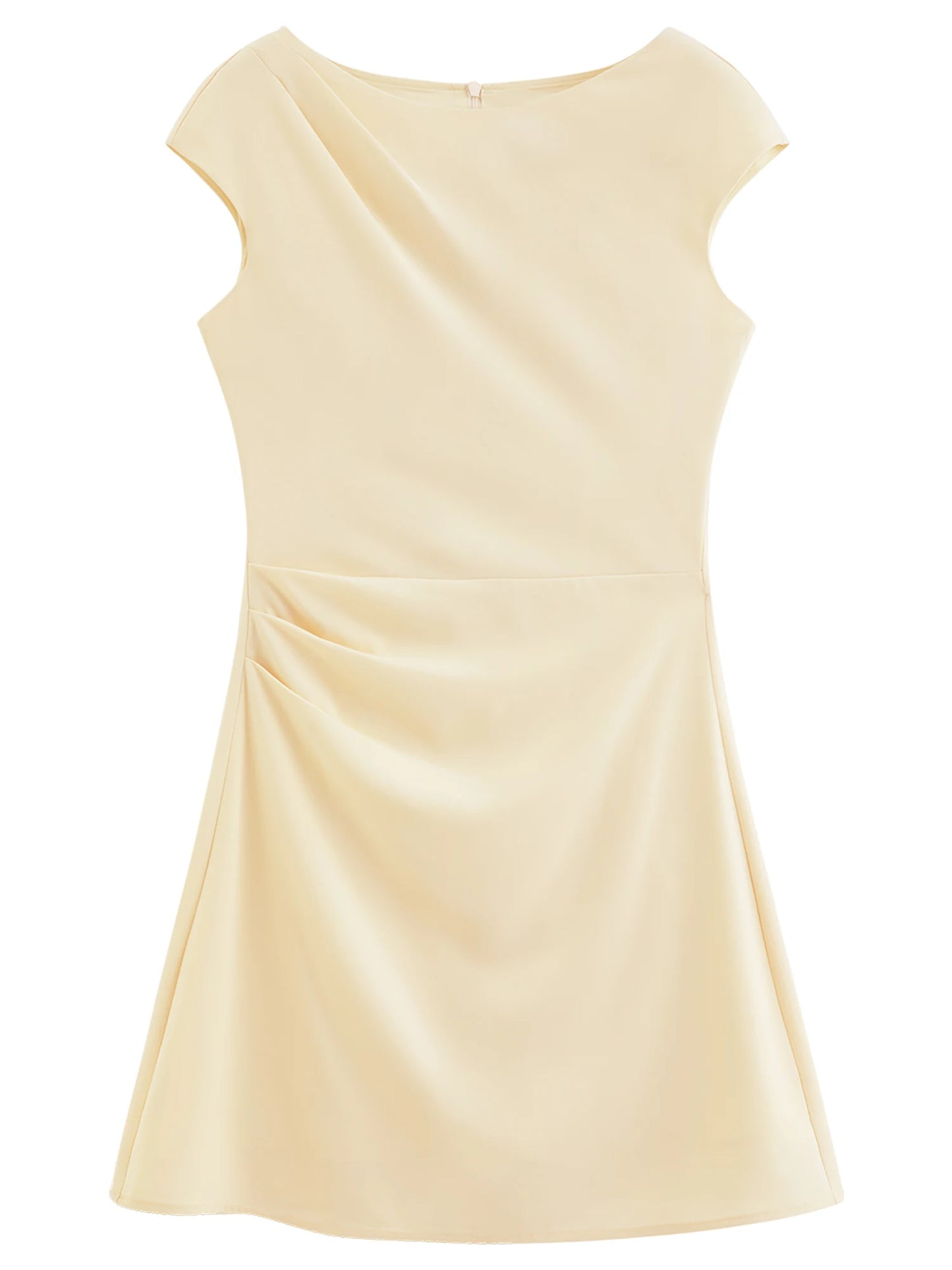 Butter Yellow Cap Sleeve Mini Dress