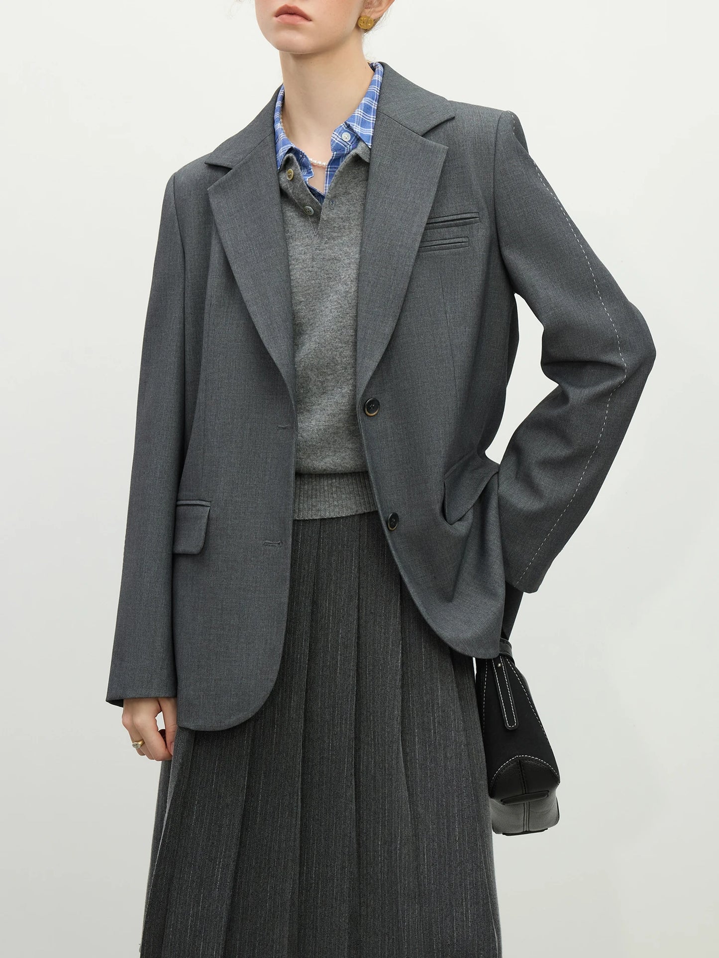Blush Single Button Tailored Blazer
