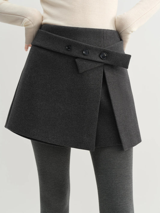 Charcoal Asymmetric Wrap Skort