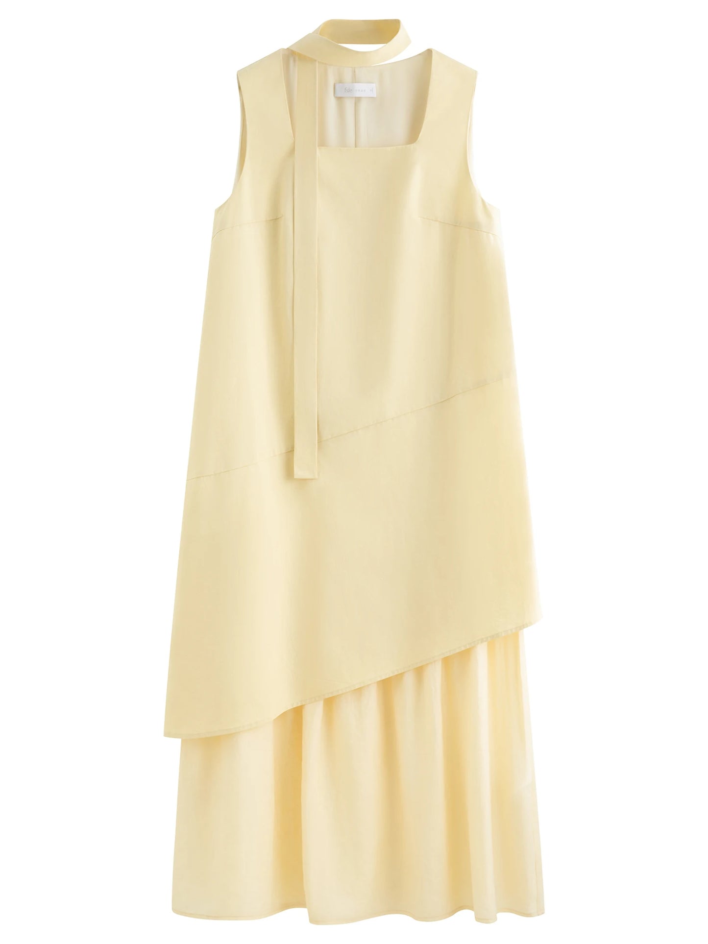Butter Yellow Layered Sleeveless Maxi Dress