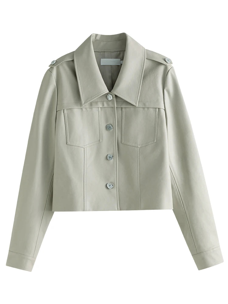 Dark Brown Leather Utility Jacket