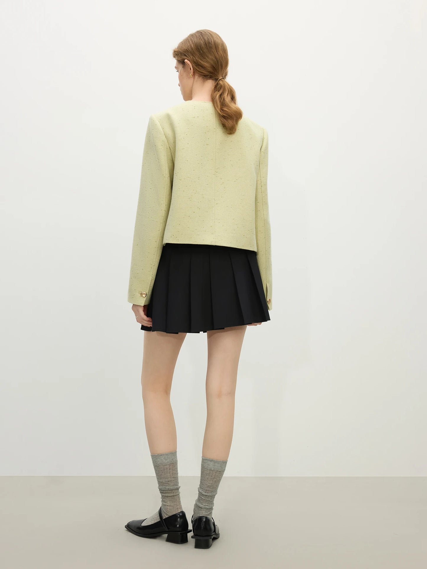 Ivory Tweed Cropped Jacket