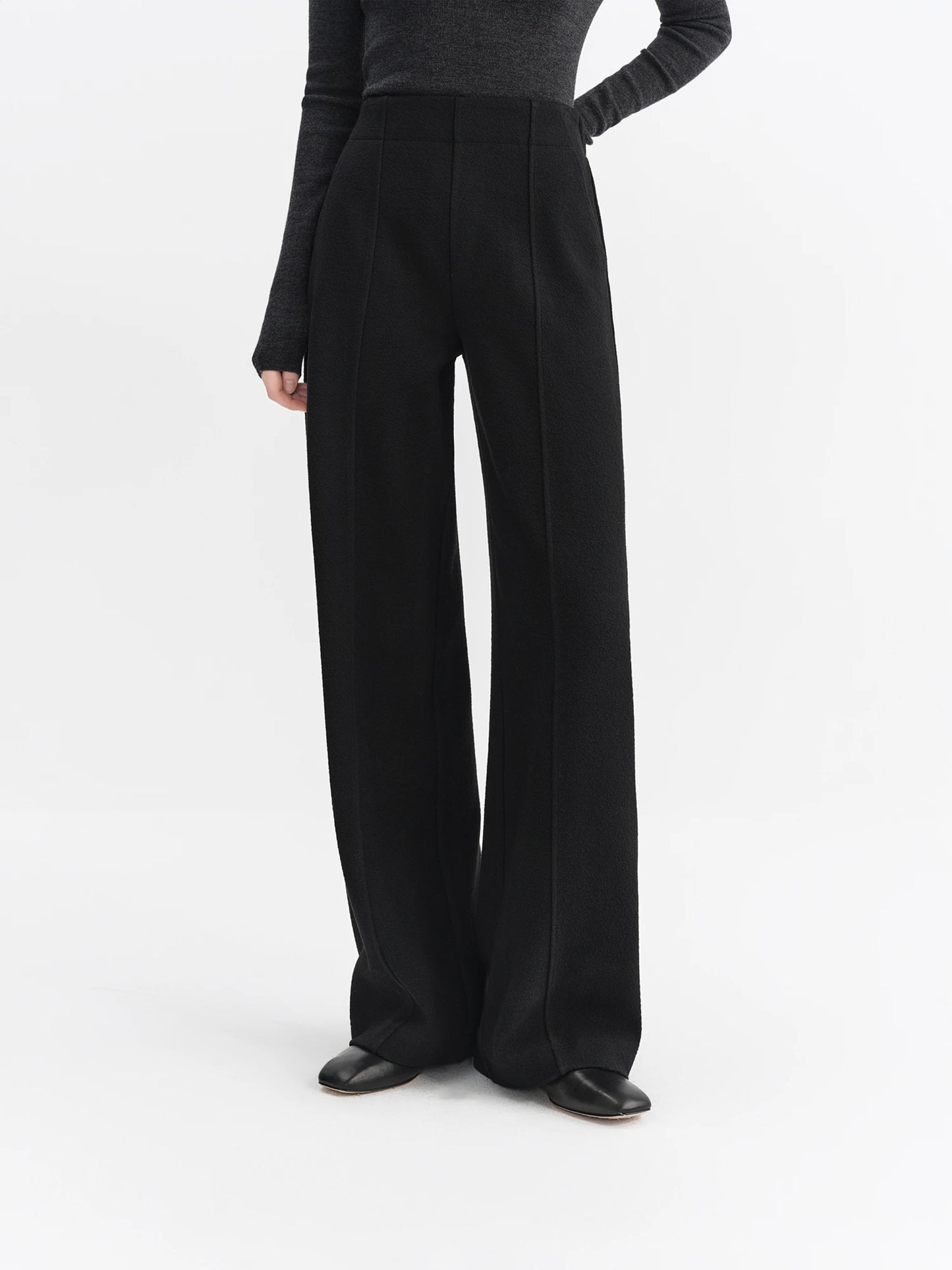 Black High Waist Wide Leg Trousers