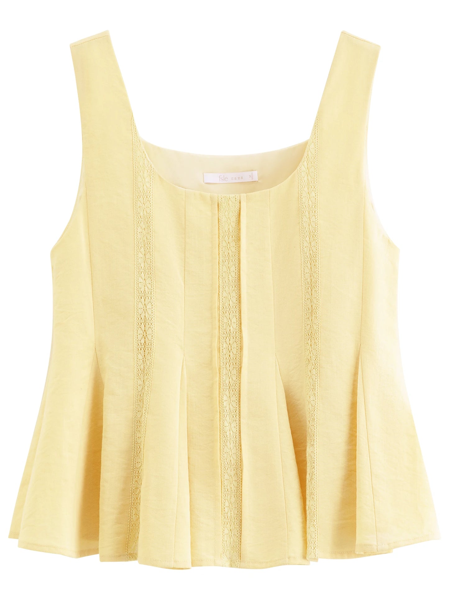 Butter Yellow Peplum Tank Top