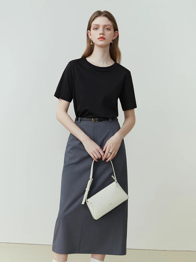 Black Classic Straight Fit Cotton Tee