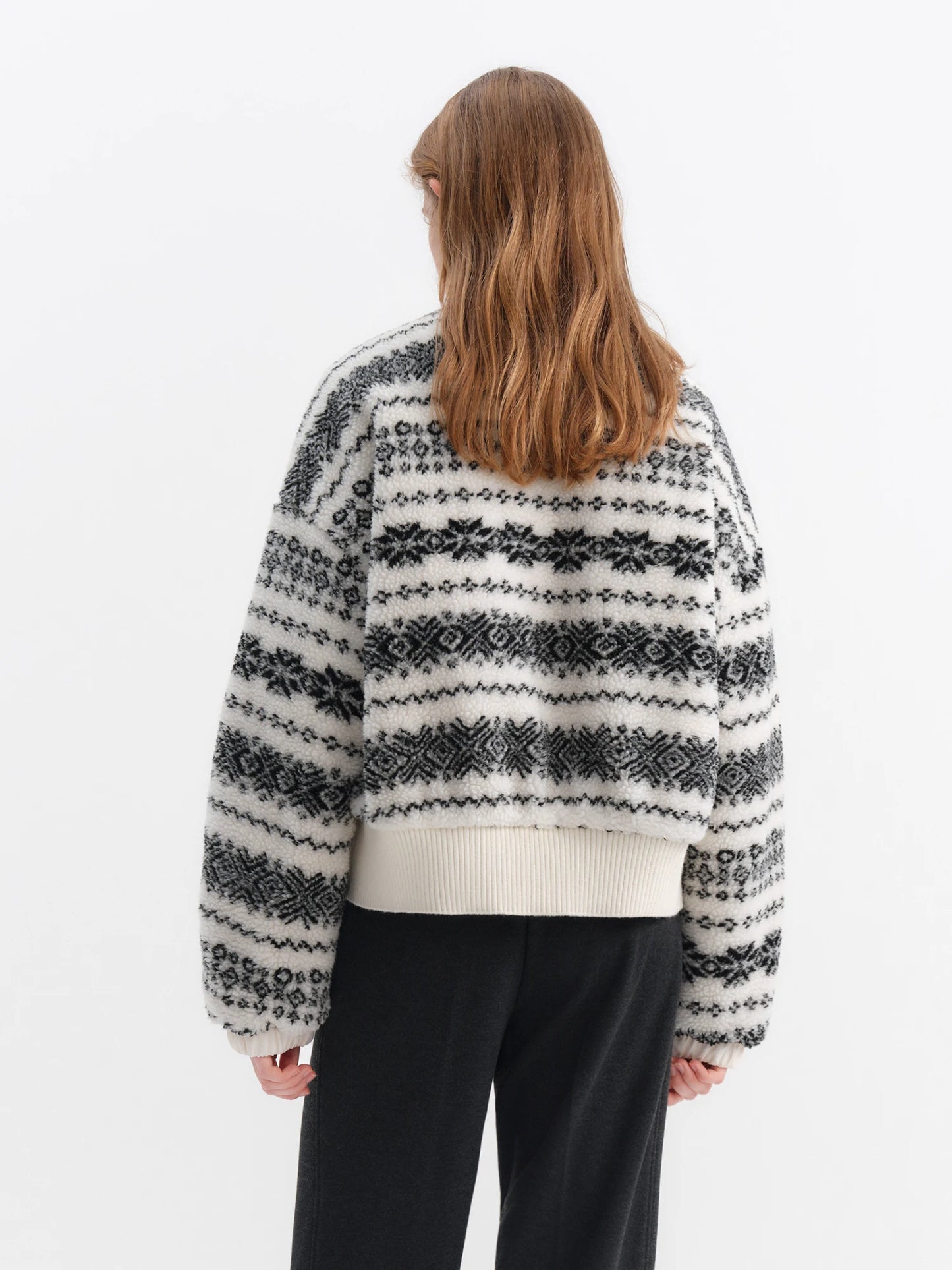 Black White Pattern Reversible Jacket