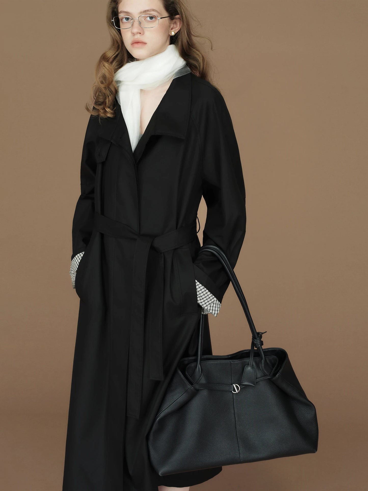 Blush Contrast Cuff Short Trench