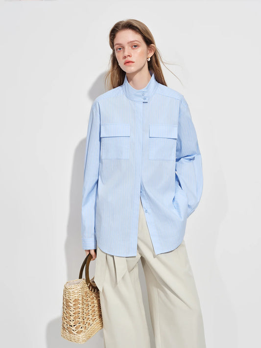 Pale Blue Oversized Utility Shirt