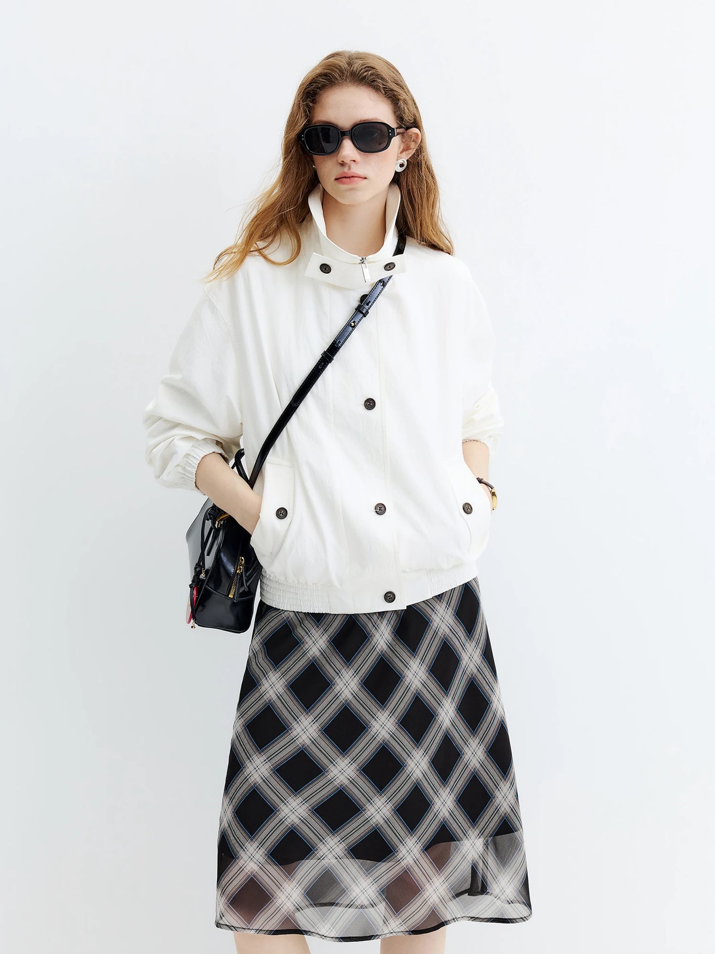 Ivory Turn Collar Cropped Jacket