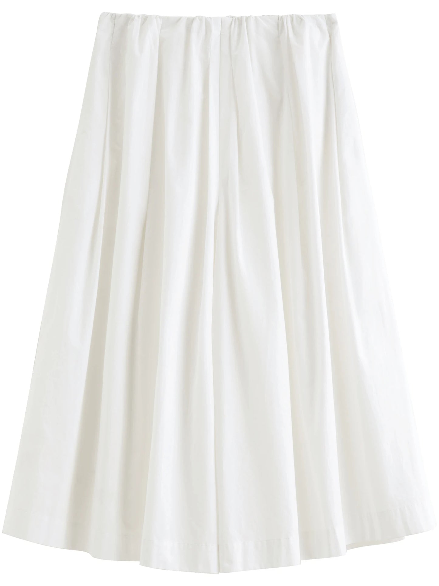 White Cropped Wide Leg Cotton Pants
