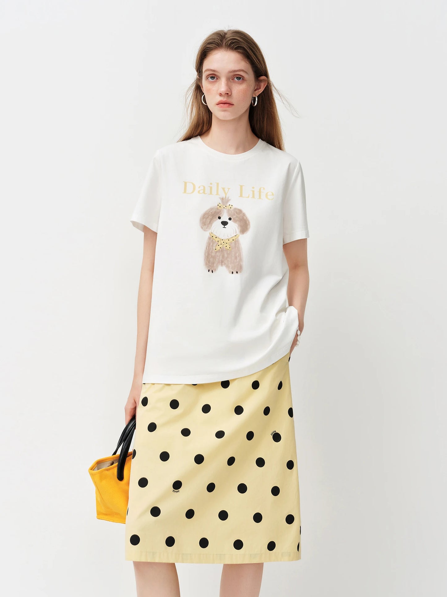 White Puppy Graphic Cotton Tee