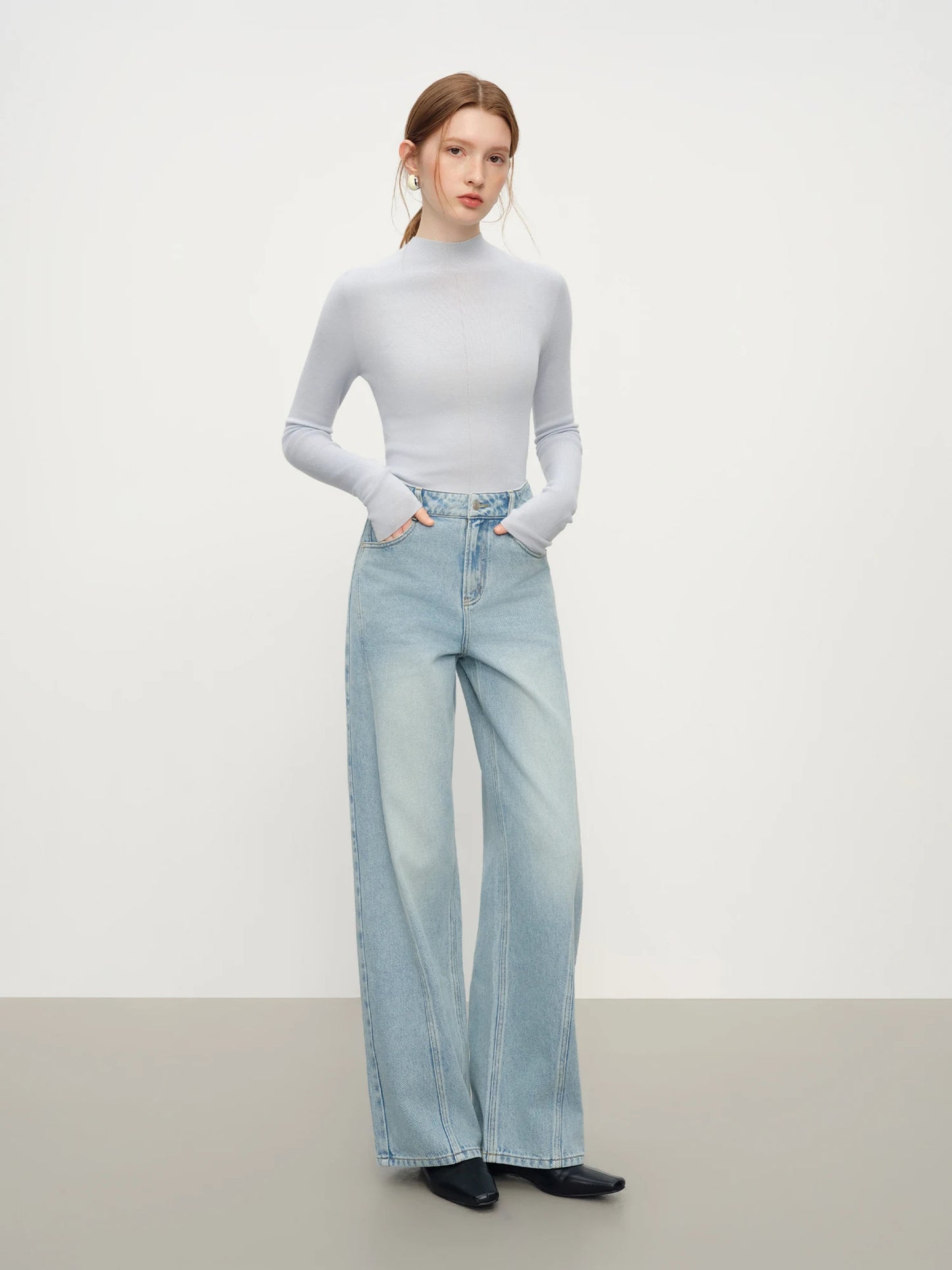 Dark Indigo Wide Leg Jeans