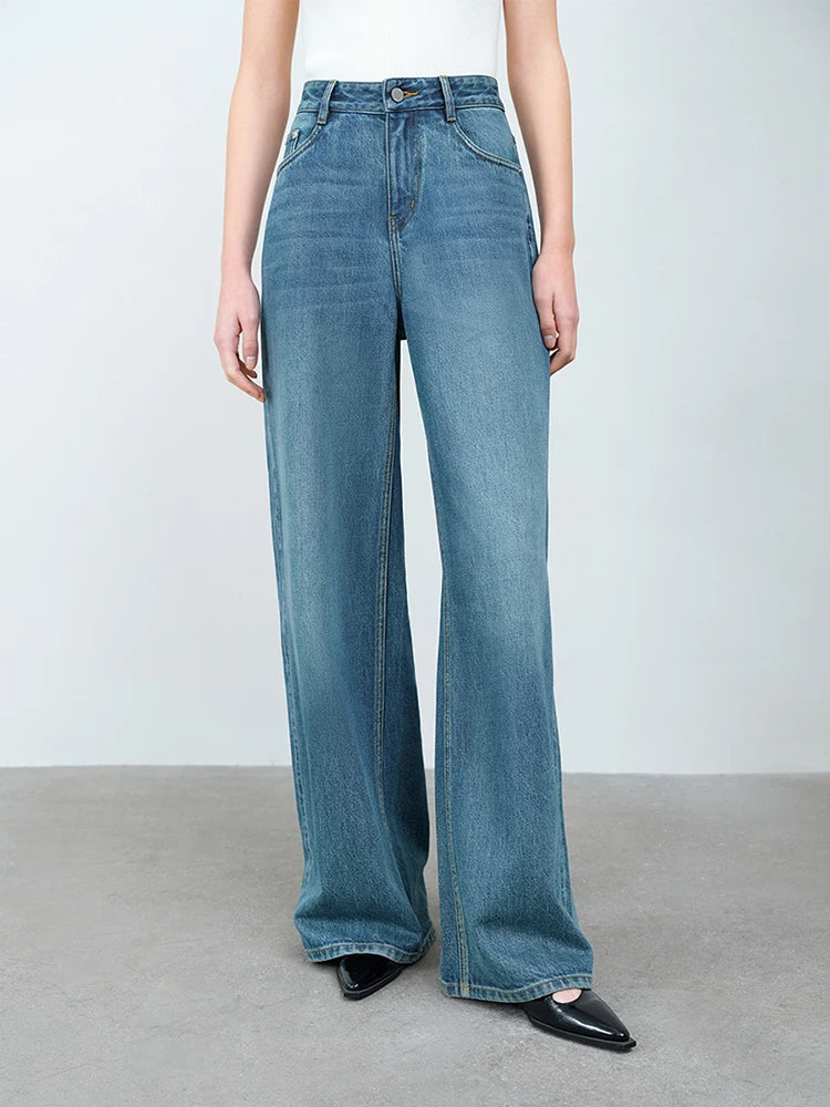 Medium Wash Relaxed Wide Leg Jeans