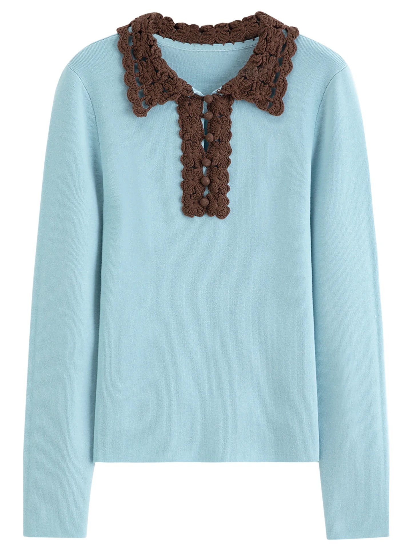 Ivory Beaded Polo Knit Sweater