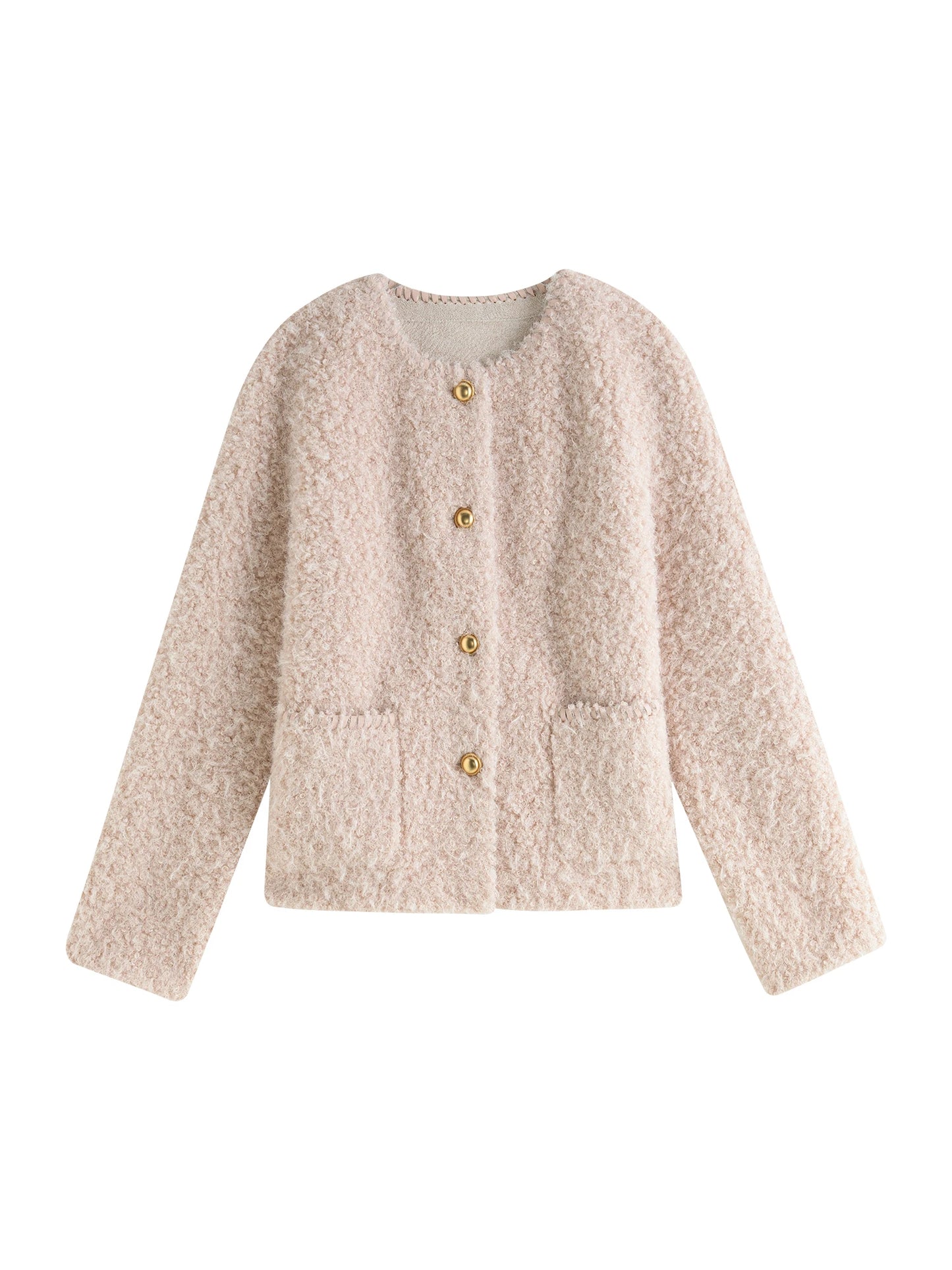 Blush Boucle Button Jacket
