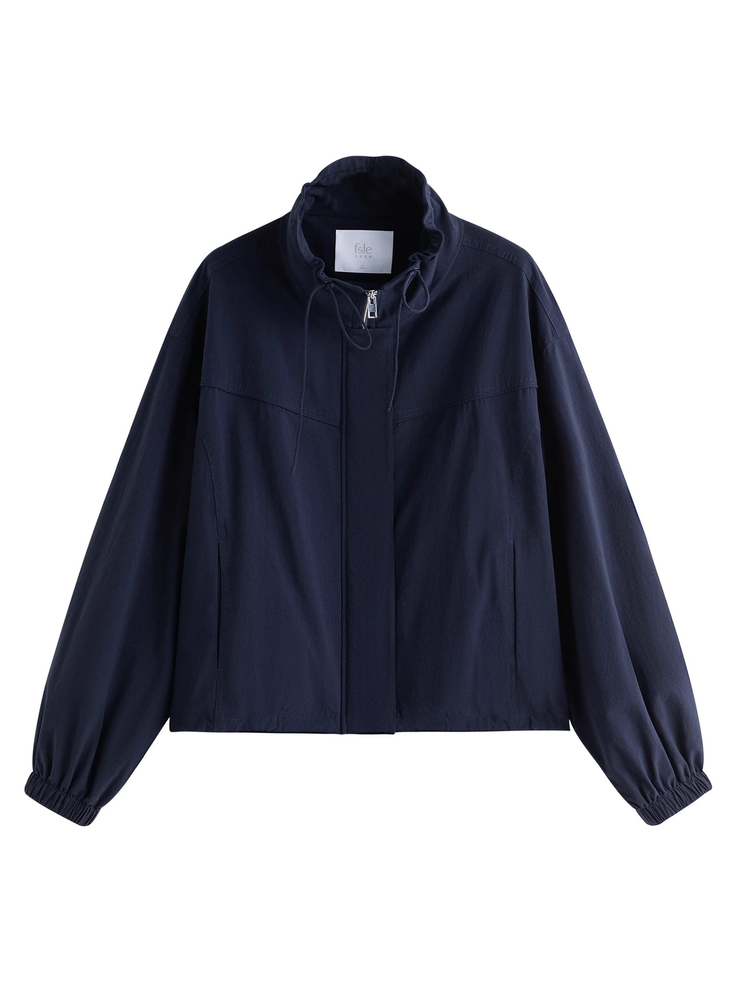 Burgundy Stand Collar Bomber Jacket