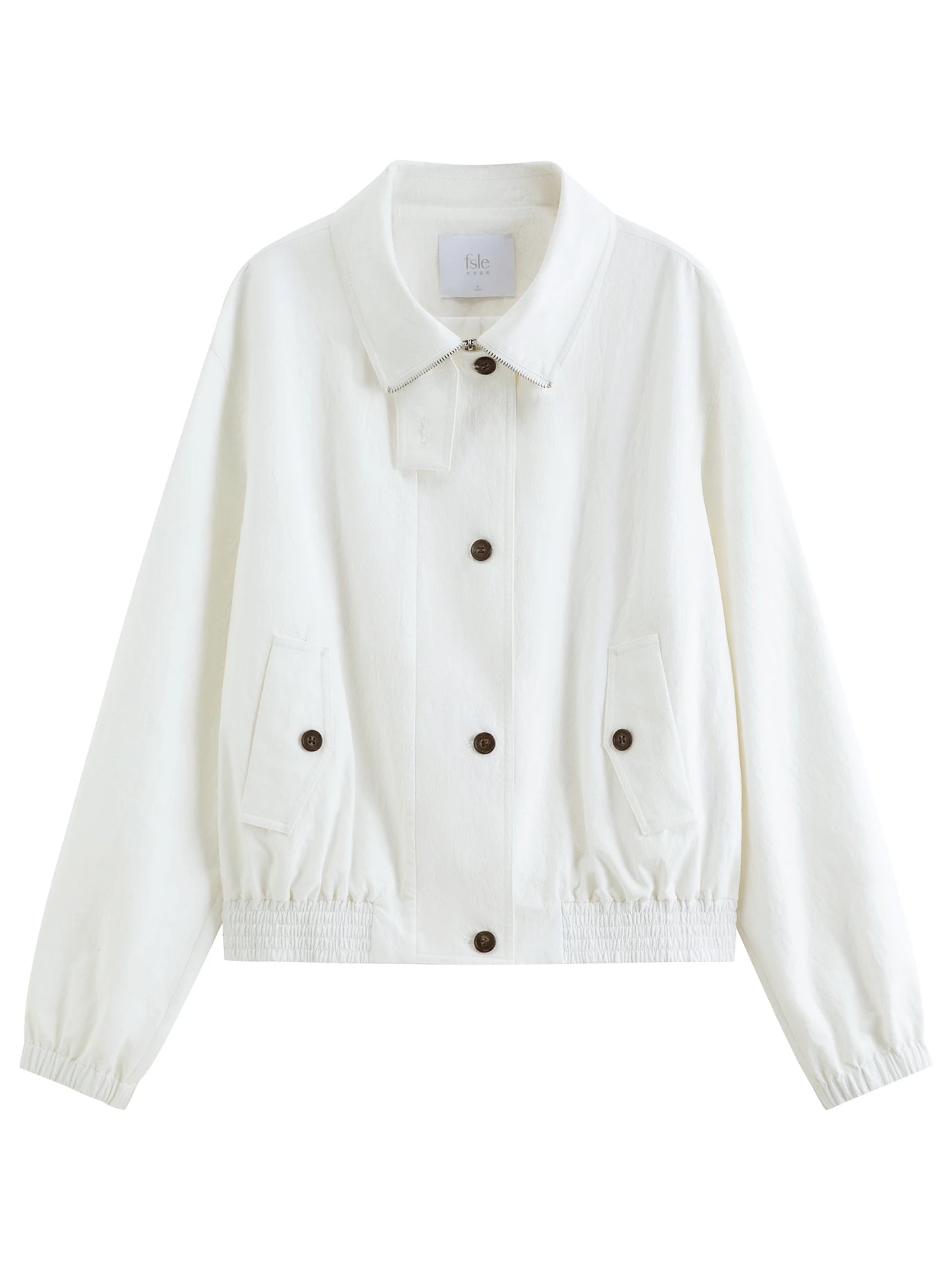 Ivory Turn Collar Cropped Jacket
